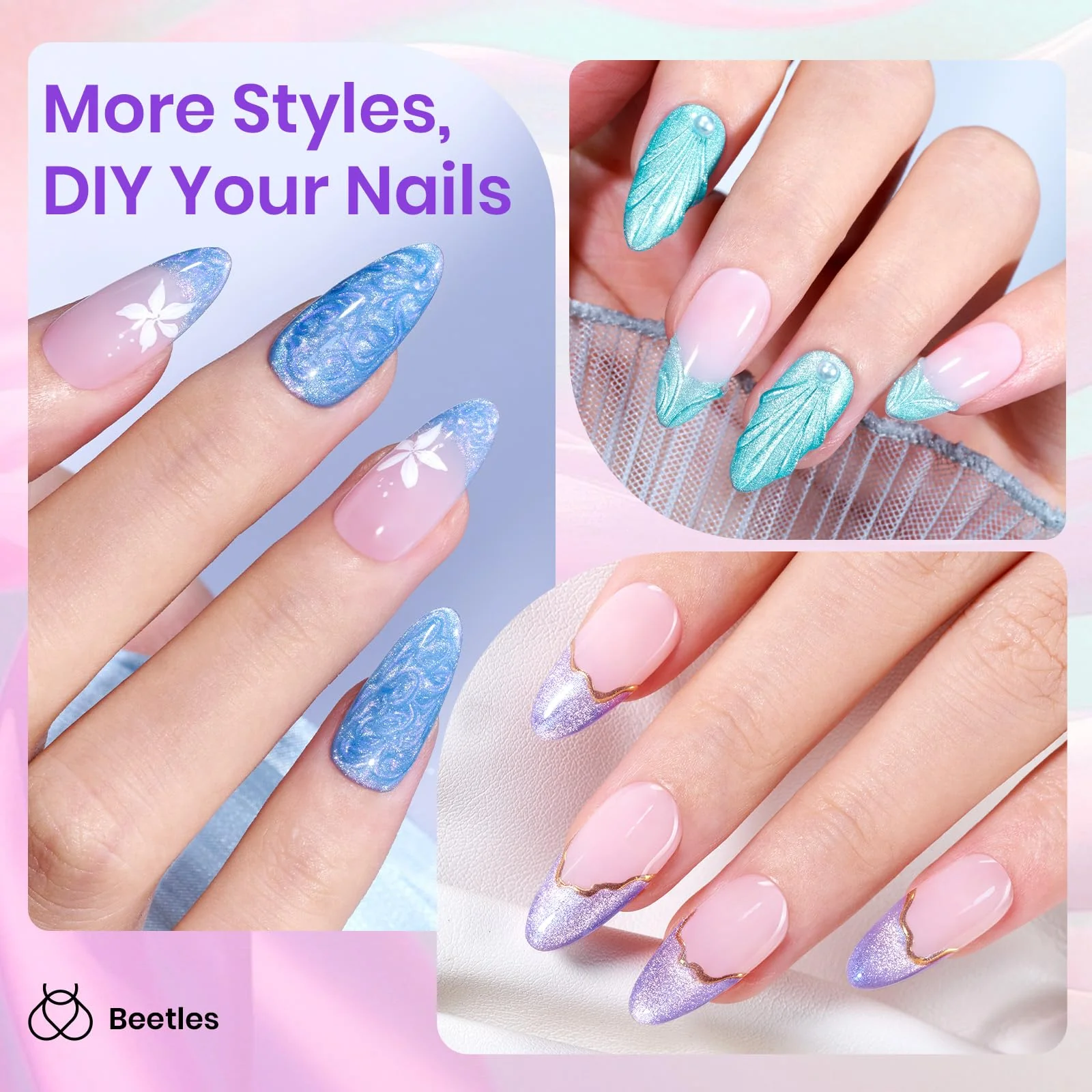 Whispering Waves | 6 Colors Nails Pearl Shell Shimmer Glitter Nail Polish Summer Nails - Image 4