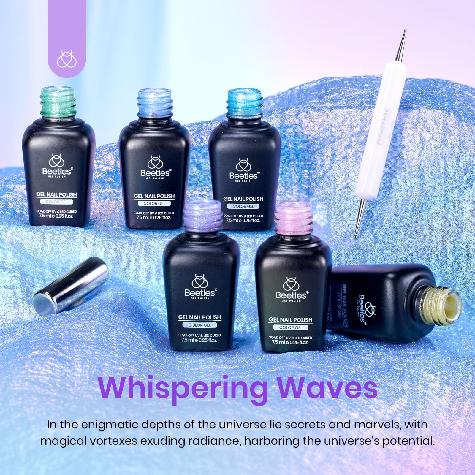 Whispering Waves | 6 Colors Nails Pearl Shell Shimmer Glitter Nail Polish Summer Nails - Image 6