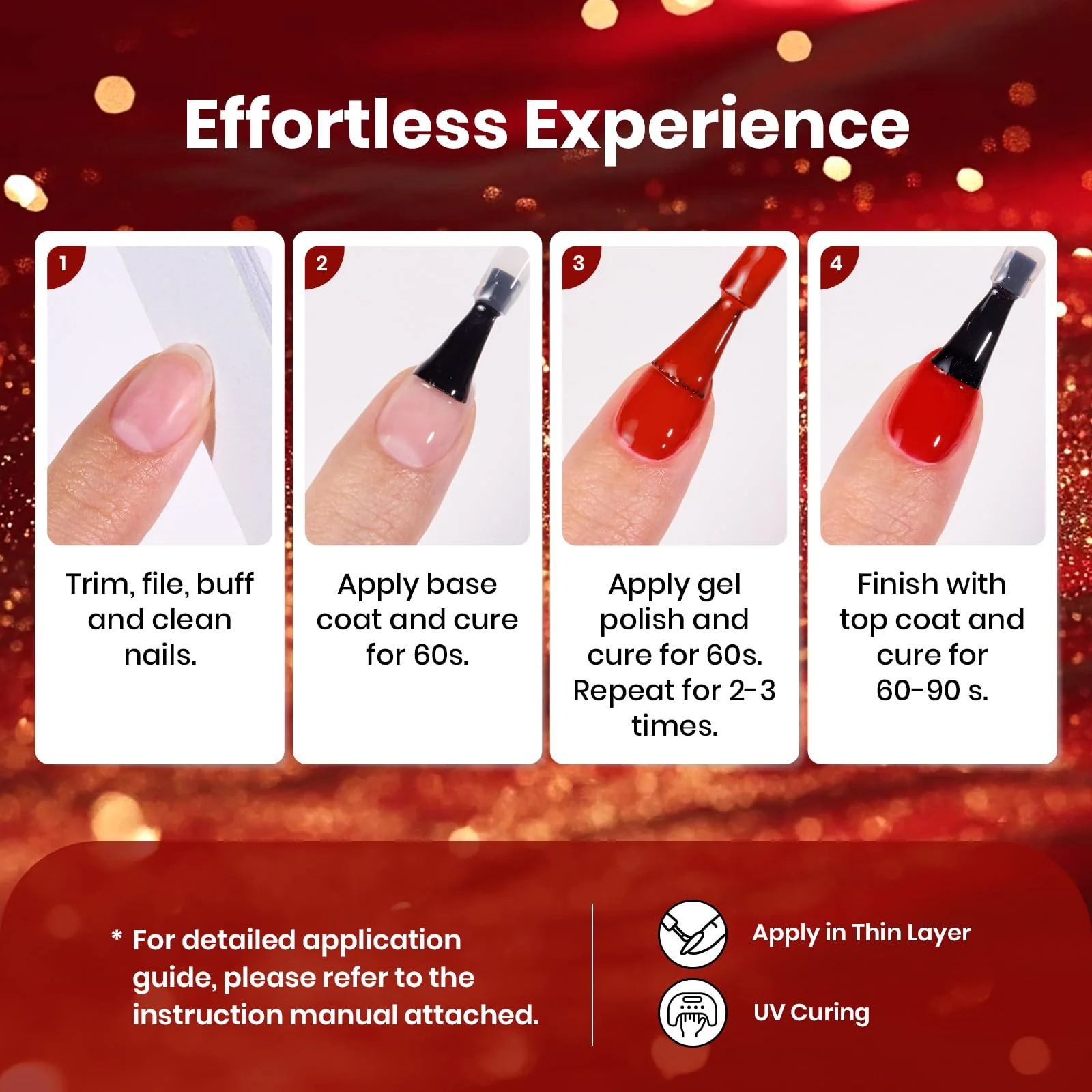 Glamour Era Nails  - 6 Colors Fall Glitter Gel Nail Polish Set - Image 7