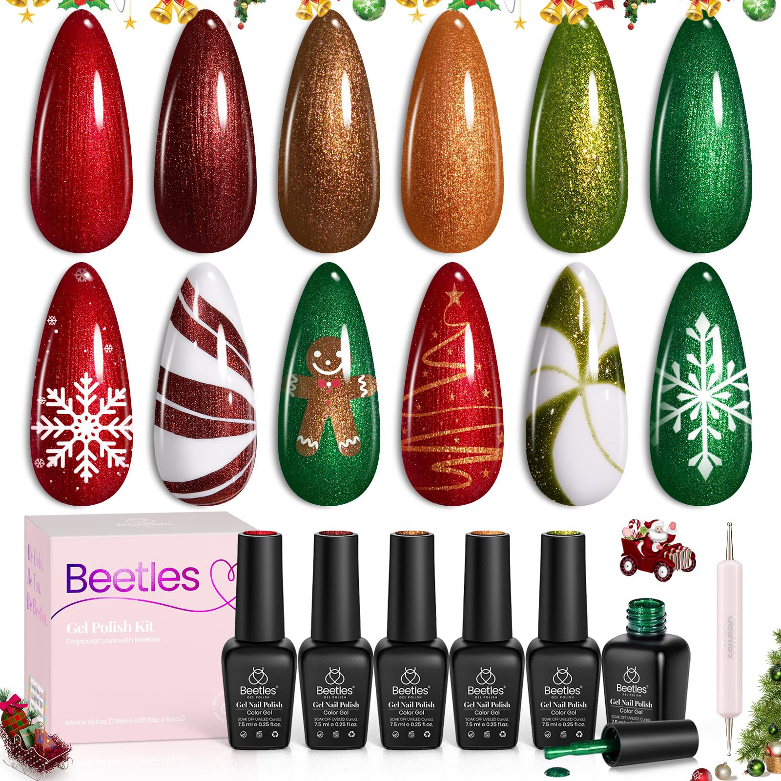 Glamour Era Nails  - 6 Colors Fall Glitter Gel Nail Polish Set - Image 8