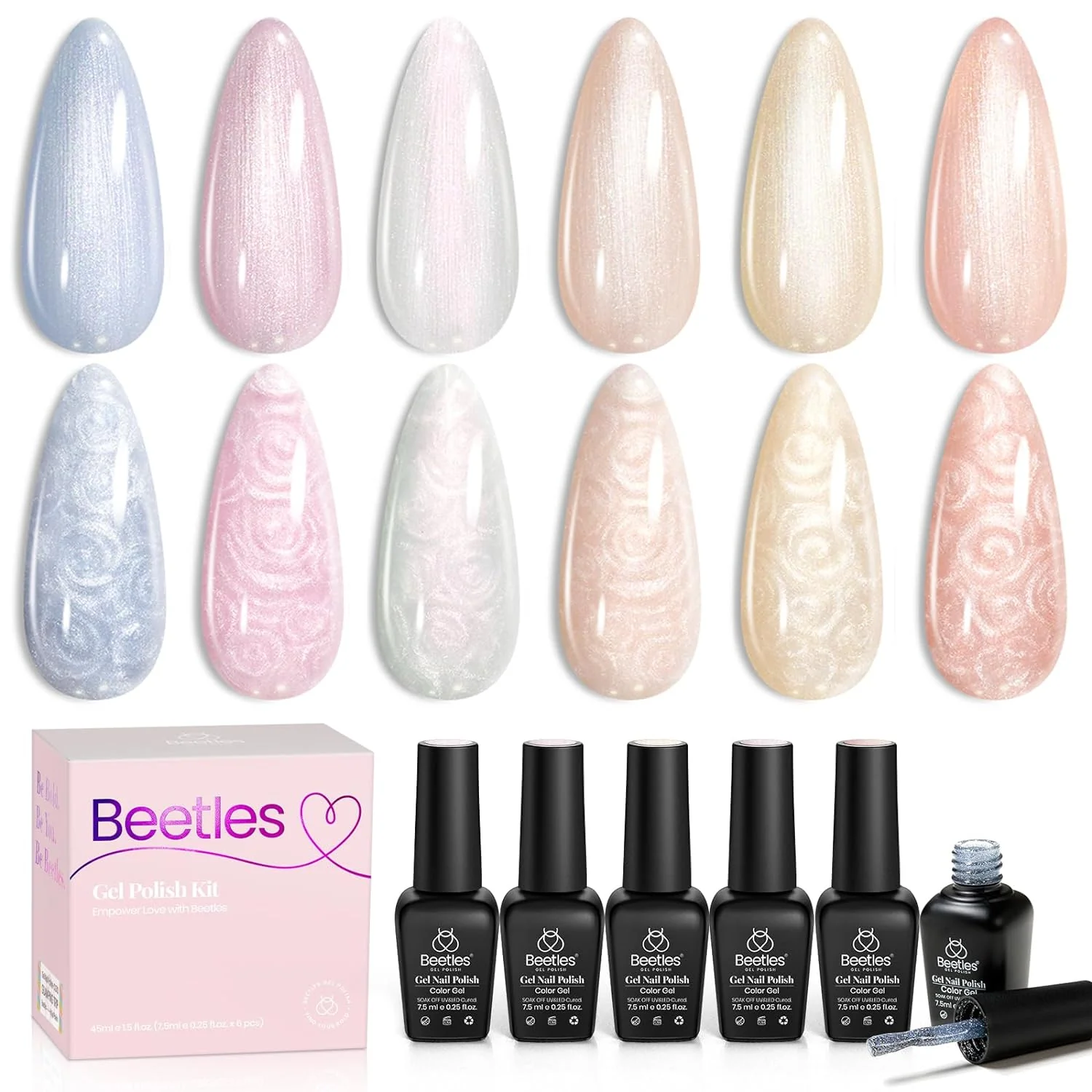 Glitter Silk | 6 Colors Pearl Shell Gel Polish Set Nails - Image 8