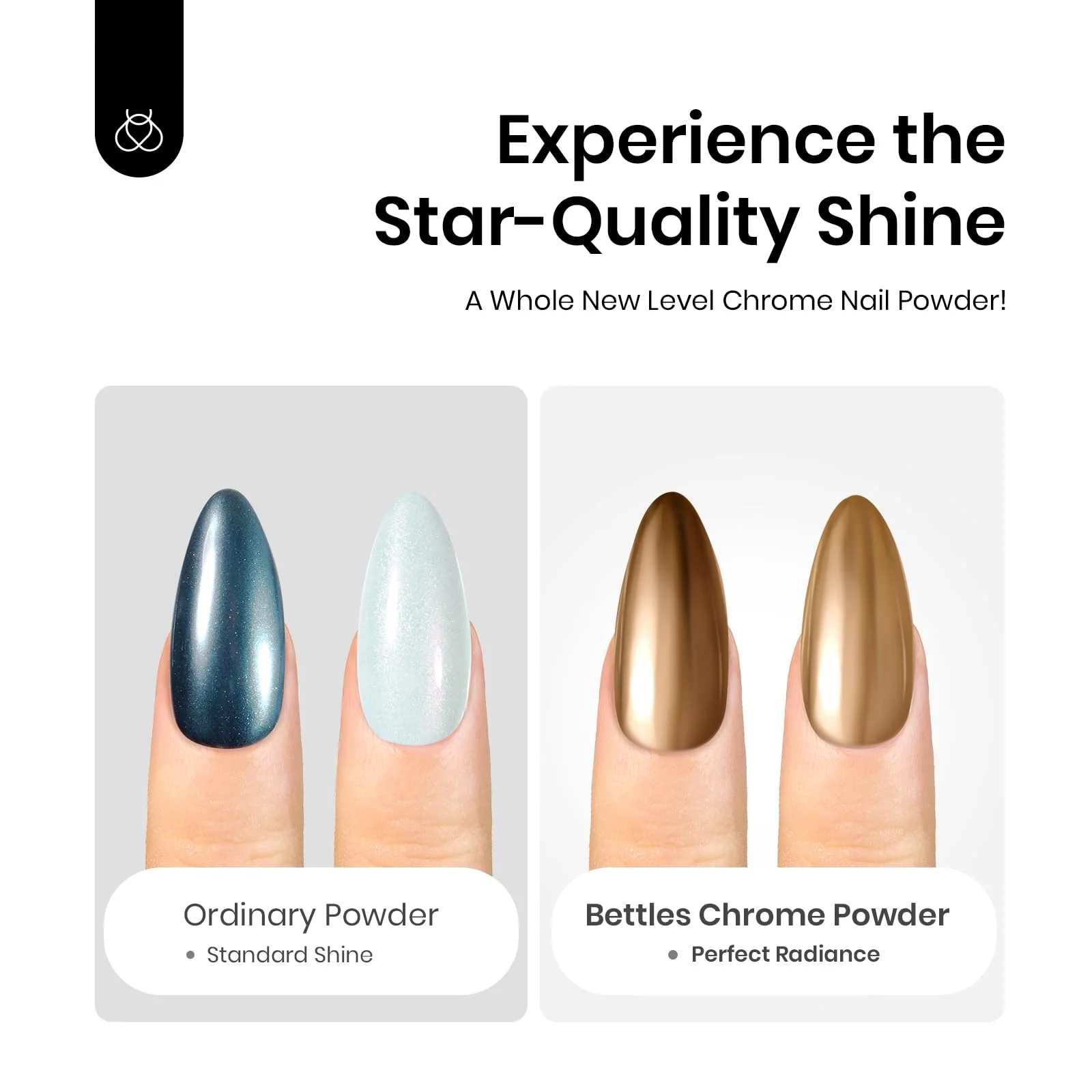 Gold Metallic Silver -Chrome Nail Powder - Image 7