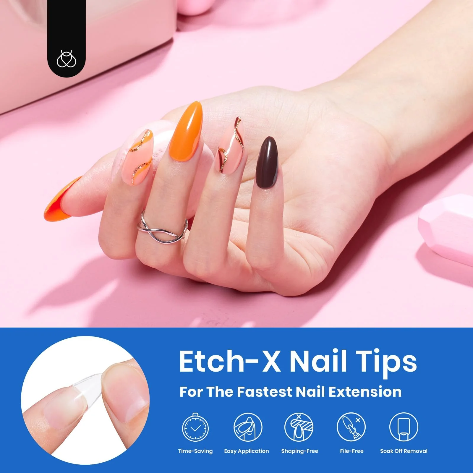 Half Matte Medium Almond Nail Gelly Tips-504pcs#050 - Image 3