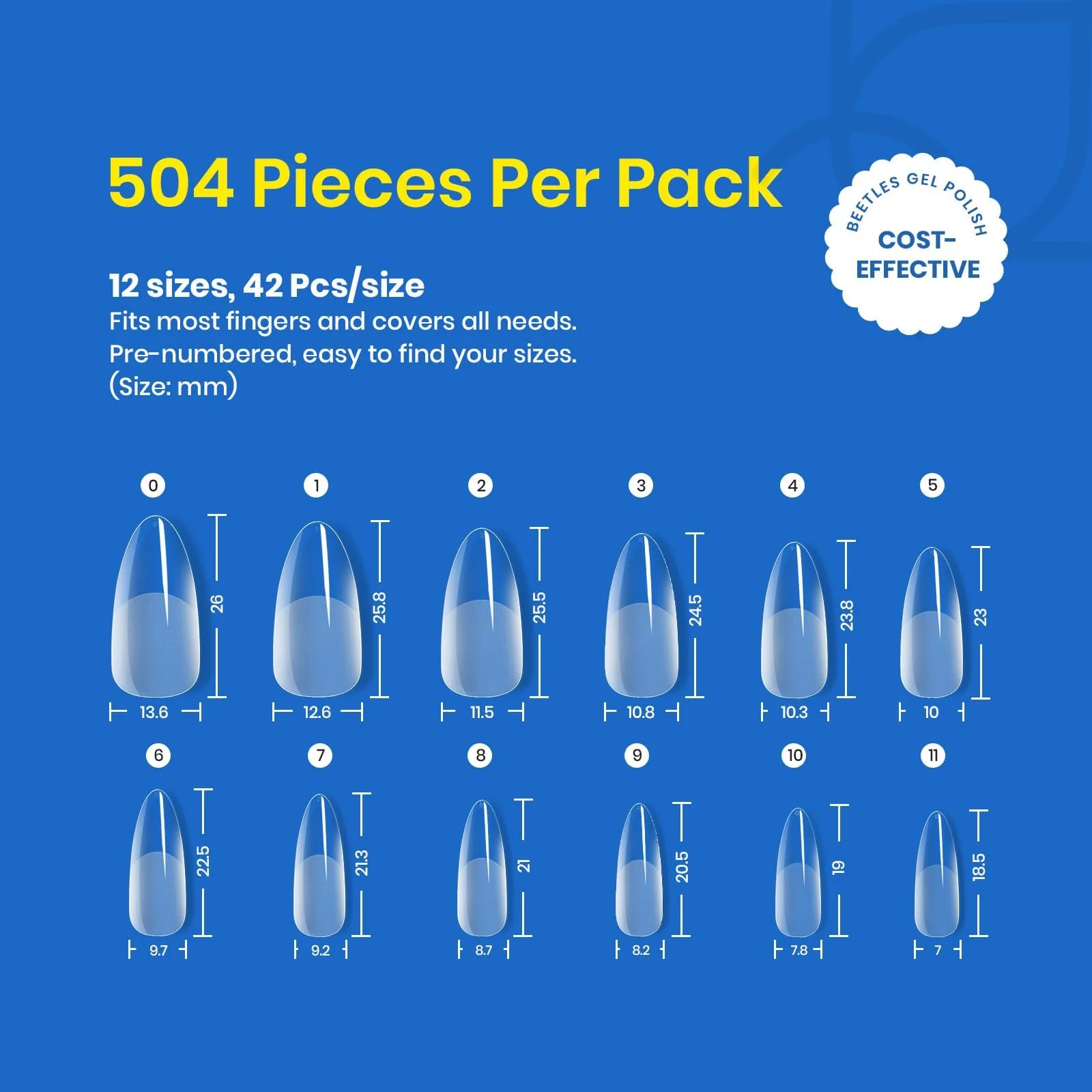 Half Matte Medium Almond Nail Gelly Tips-504pcs#050 - Image 7