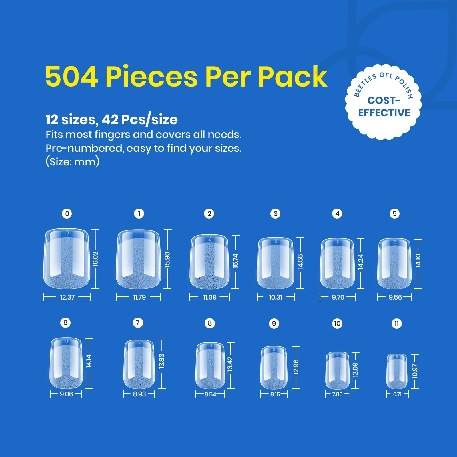 Half Matte XS Short Square Nail Gelly Tips-504pcs#053 - Image 7