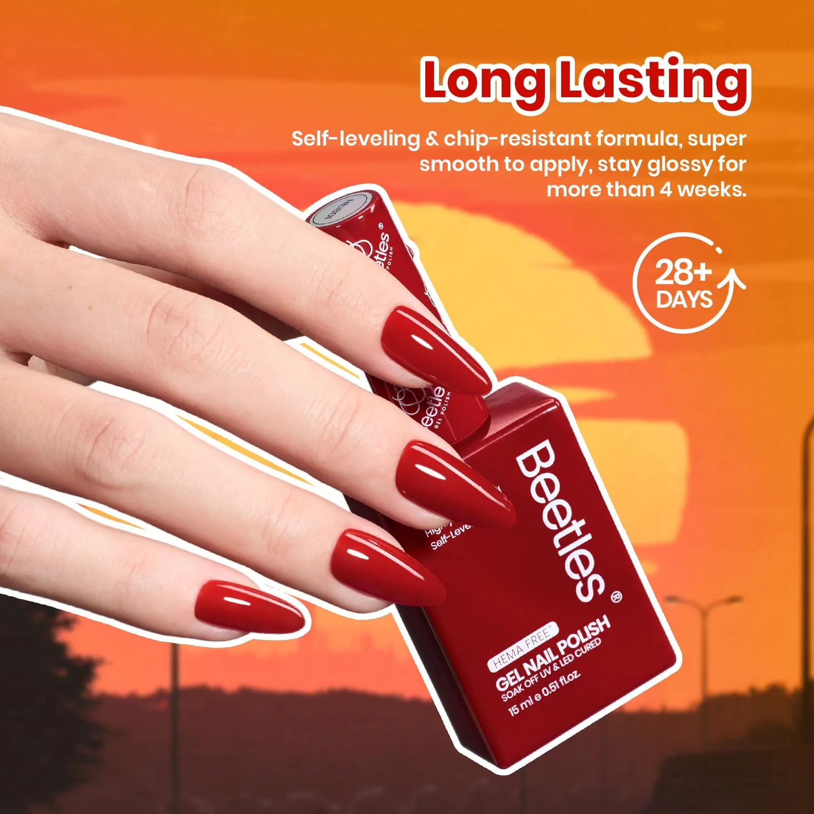 Hema-free Autumn Dusk - 6 Colors Burgundy Orange Brown Dark Red Yellow Fall Gel Nail Polish Set - Image 5