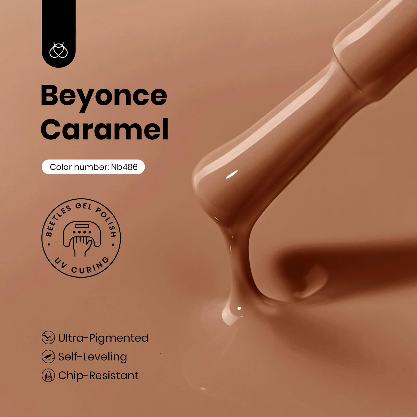 Hema-free Beyonce Caramel Nails  - 15ml Fall Brown Gel Nail Polish - Image 3