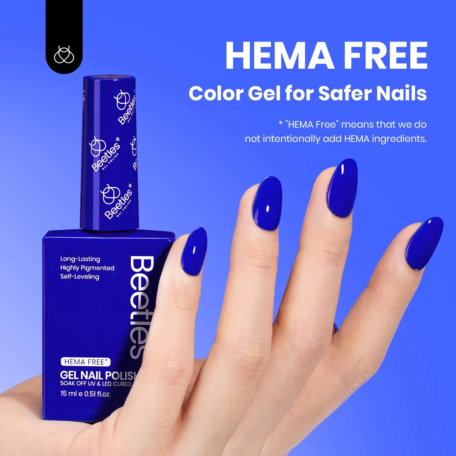 Hema - Free Eternal Blue Nails- 15ML Full Size Royal Blue Gel Polish Nail - Image 3