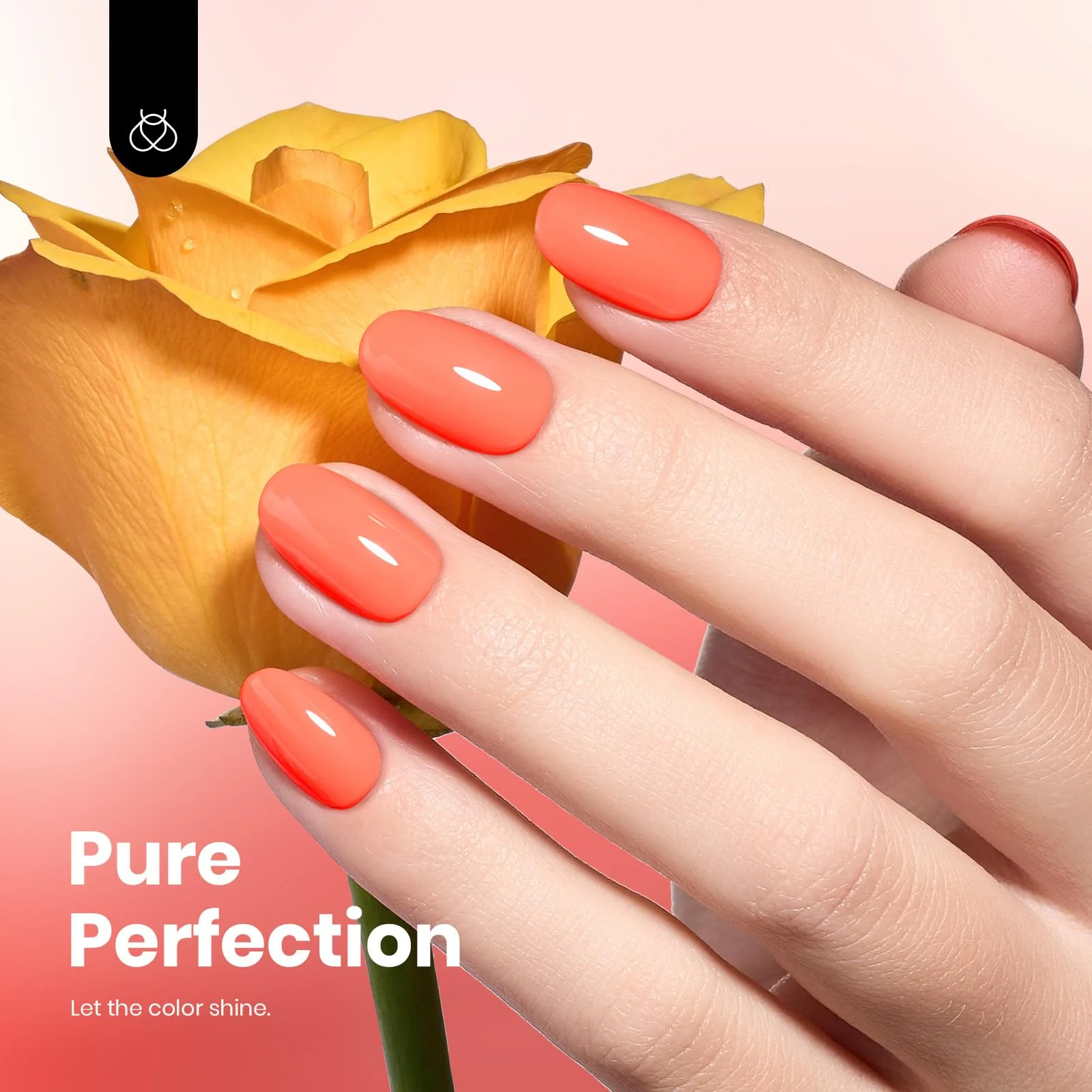 Hema-Free Gel Coral Orange Nails Gel Nail Gel Polish 15ml - Image 3