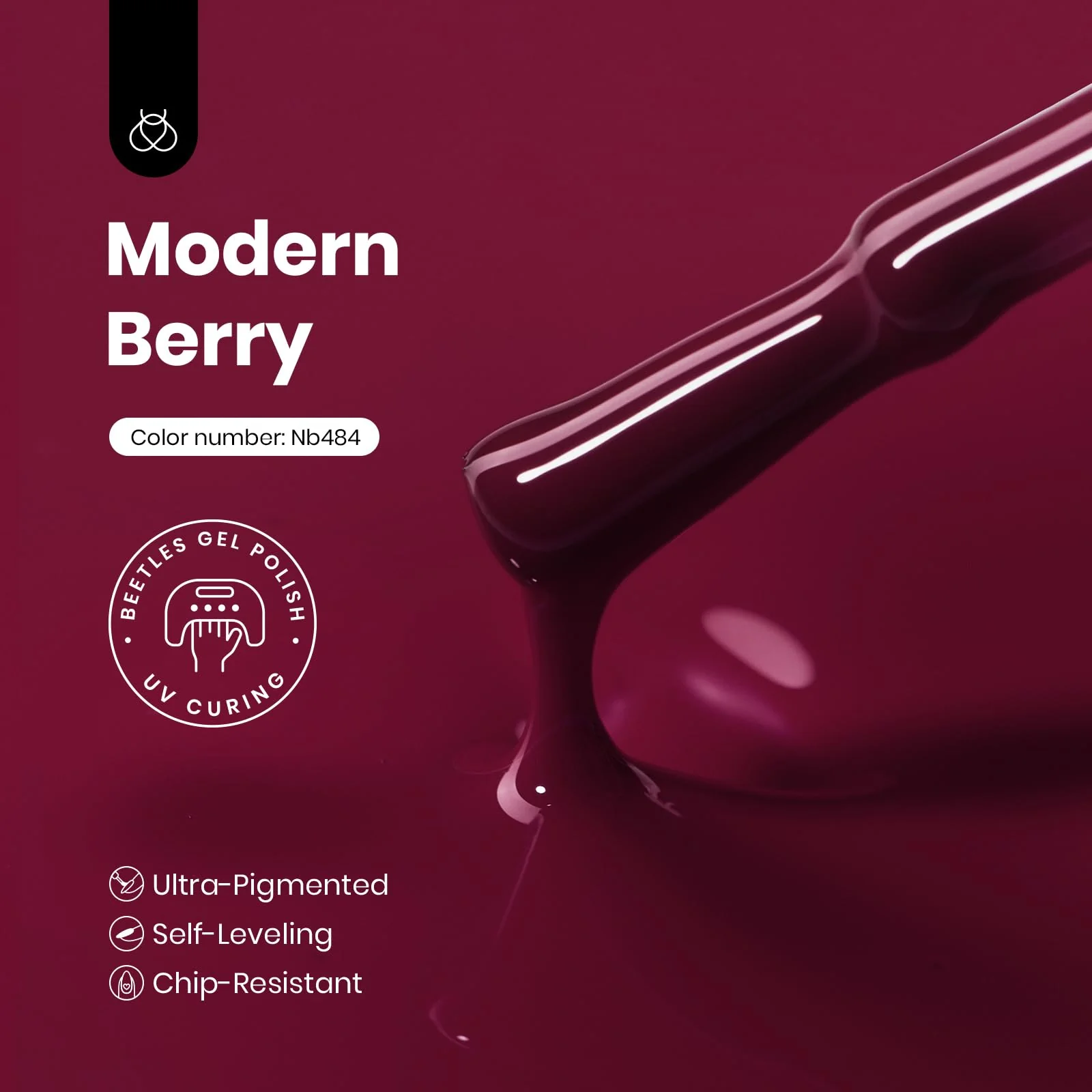 Hema - Free Modern Berry Nails - 15ML Fall Salon-Quality Burgundy Red Gel Nail Polish - Image 3