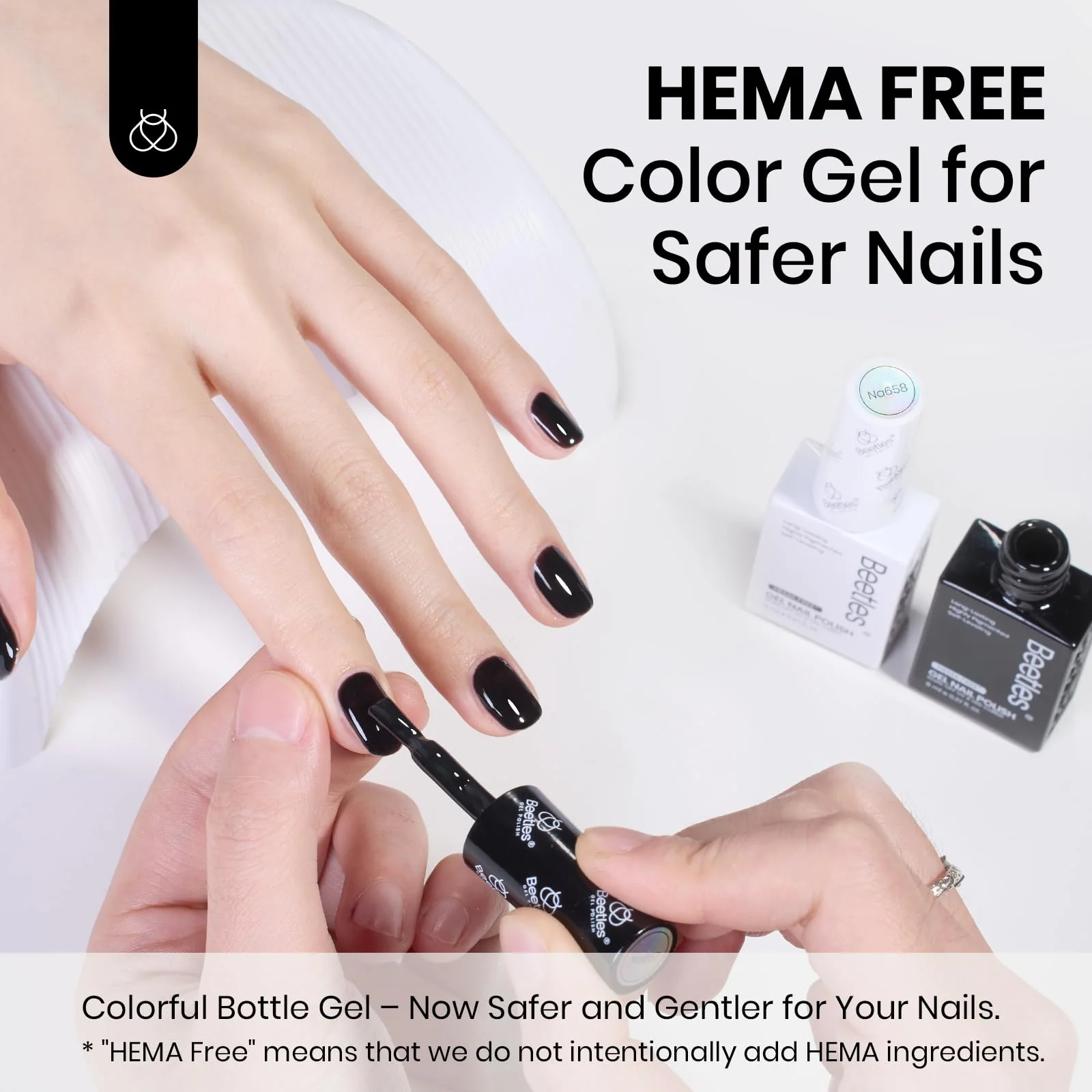 Hema-Free Monochrome Aesthetic Beetles Balck and White Gel Polish 2 Pcs 15ML - Image 7