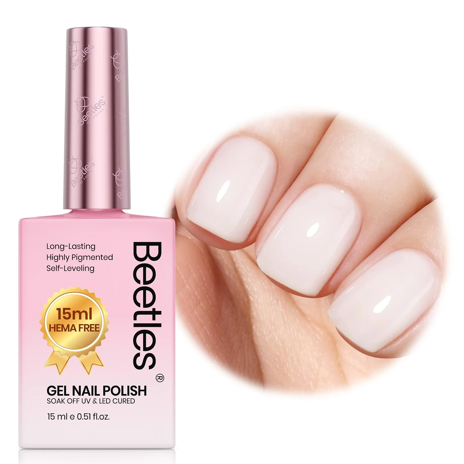 Hema - Free Vanila Milkshake Nails - 15ml Jelly Natural Nude Milky White Gel Nail Polish