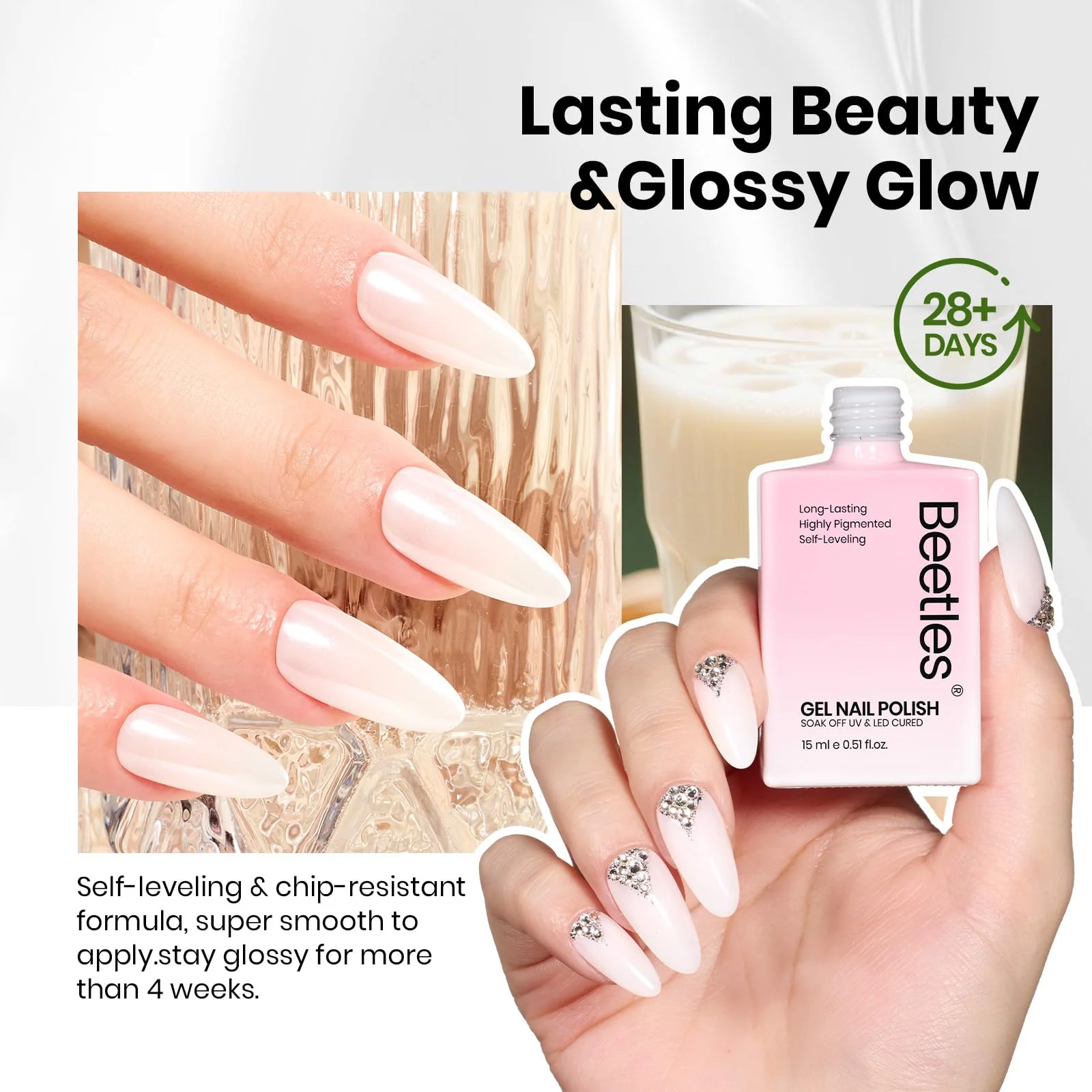 Hema - Free Vanila Milkshake Nails - 15ml Jelly Natural Nude Milky White Gel Nail Polish - Image 5