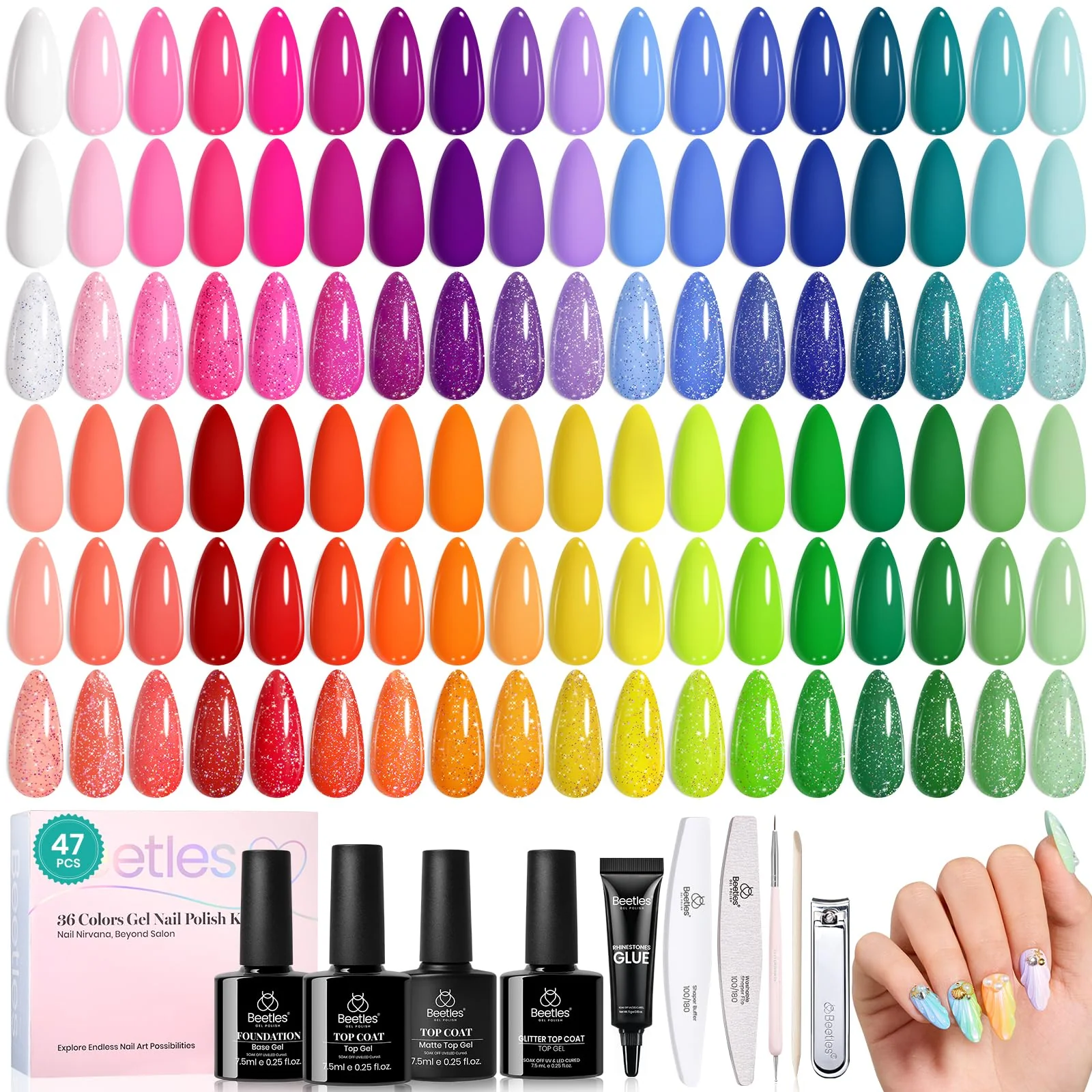 High Closs Shine | 36 Nail Gel Polish Colors Summer Nails - Image 7