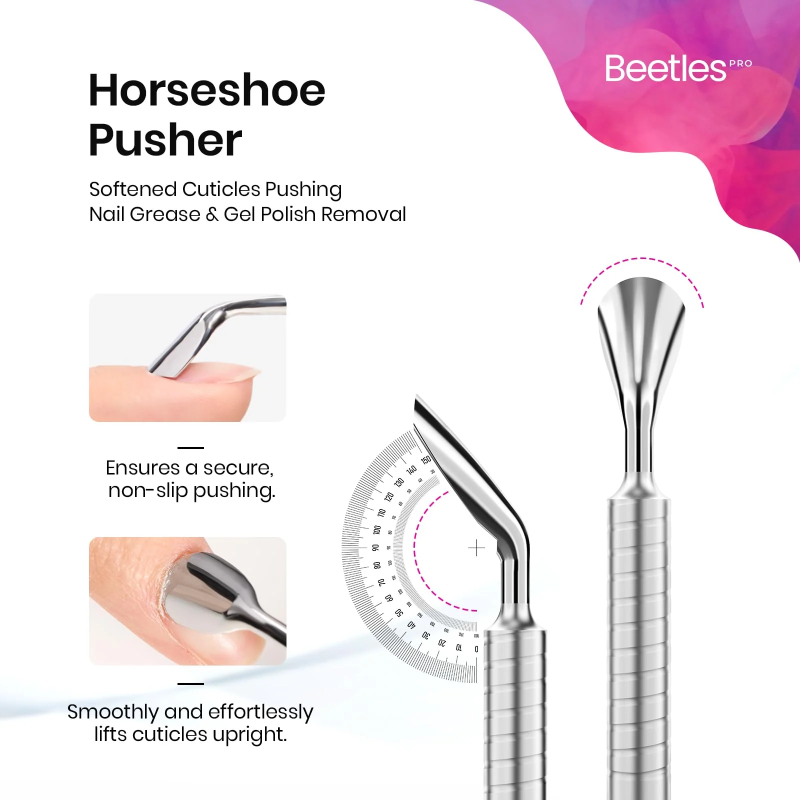 Horseshoe (11mm) and Angled Blade (13mm) for Precise Cuticle  Beetles Nippers Professional Trimmer - Image 3