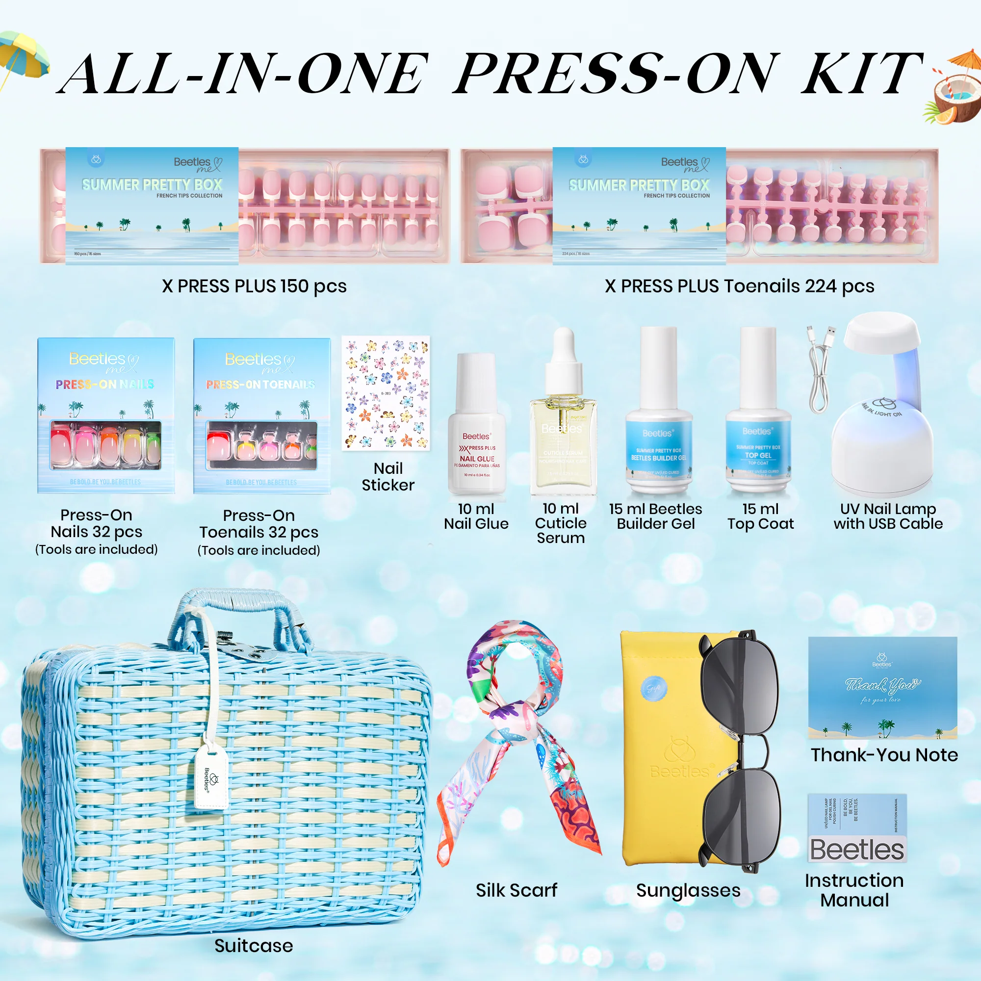 (Ideal Gift) Beetles Pretty Box - Press On Nails with 26 Pcs Perfect Gift Nails - Image 3