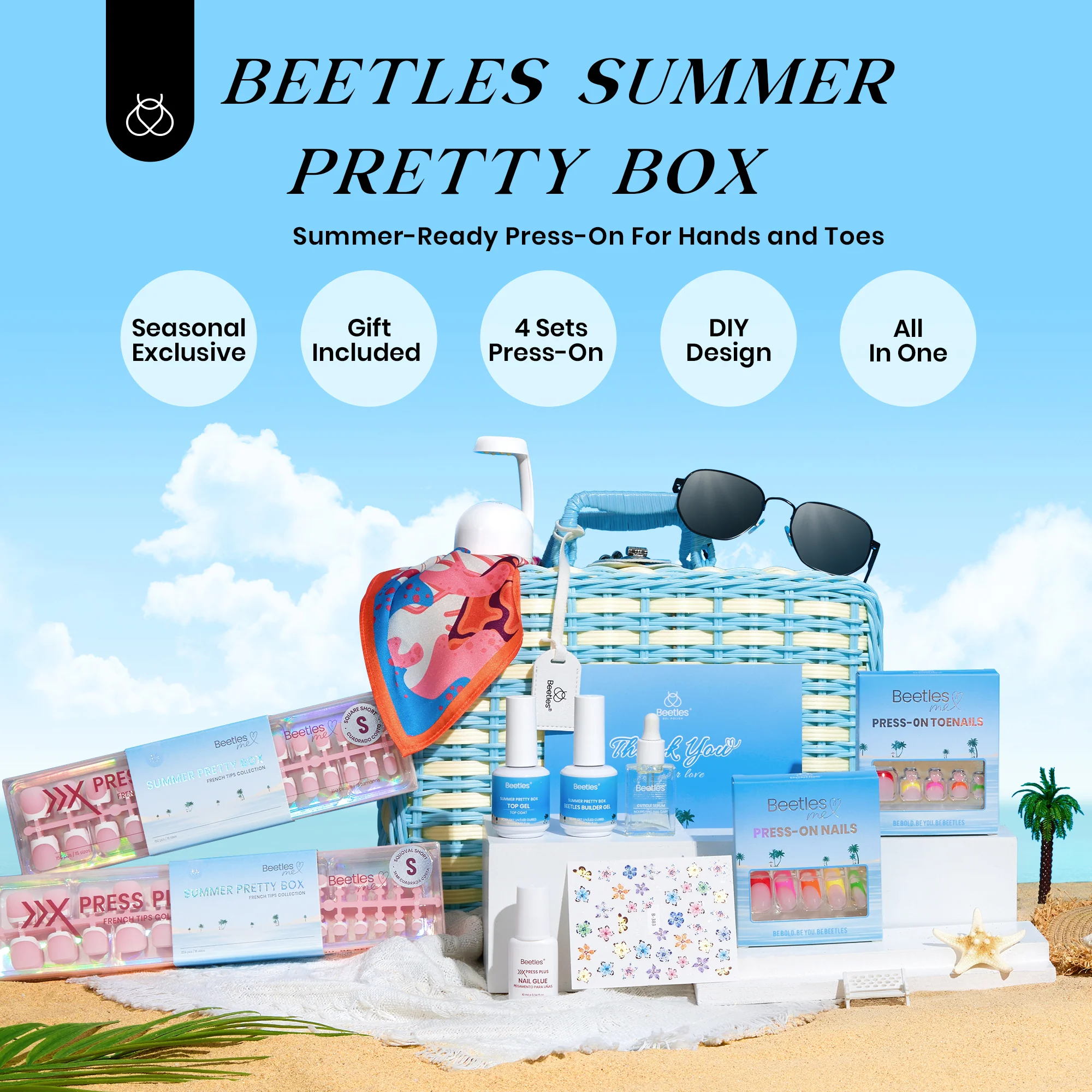 (Ideal Gift) Beetles Pretty Box - Press On Nails with 26 Pcs Perfect Gift Nails - Image 4