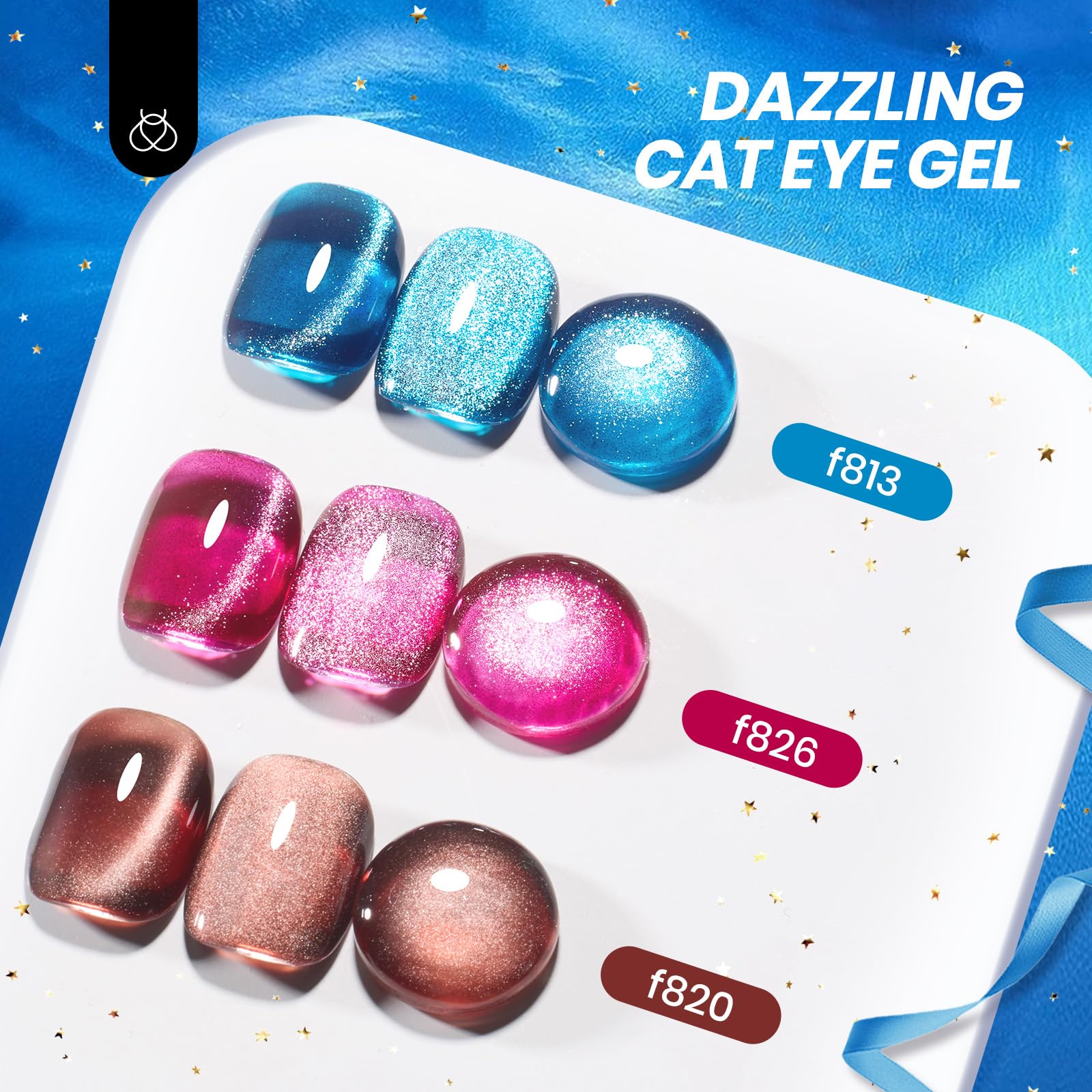 (Ideal Gift) Beetles Wandering Peace DEALS BOX Nails 75PCS 20 Cat Eye Glitter Colors Nail Kits - Image 6