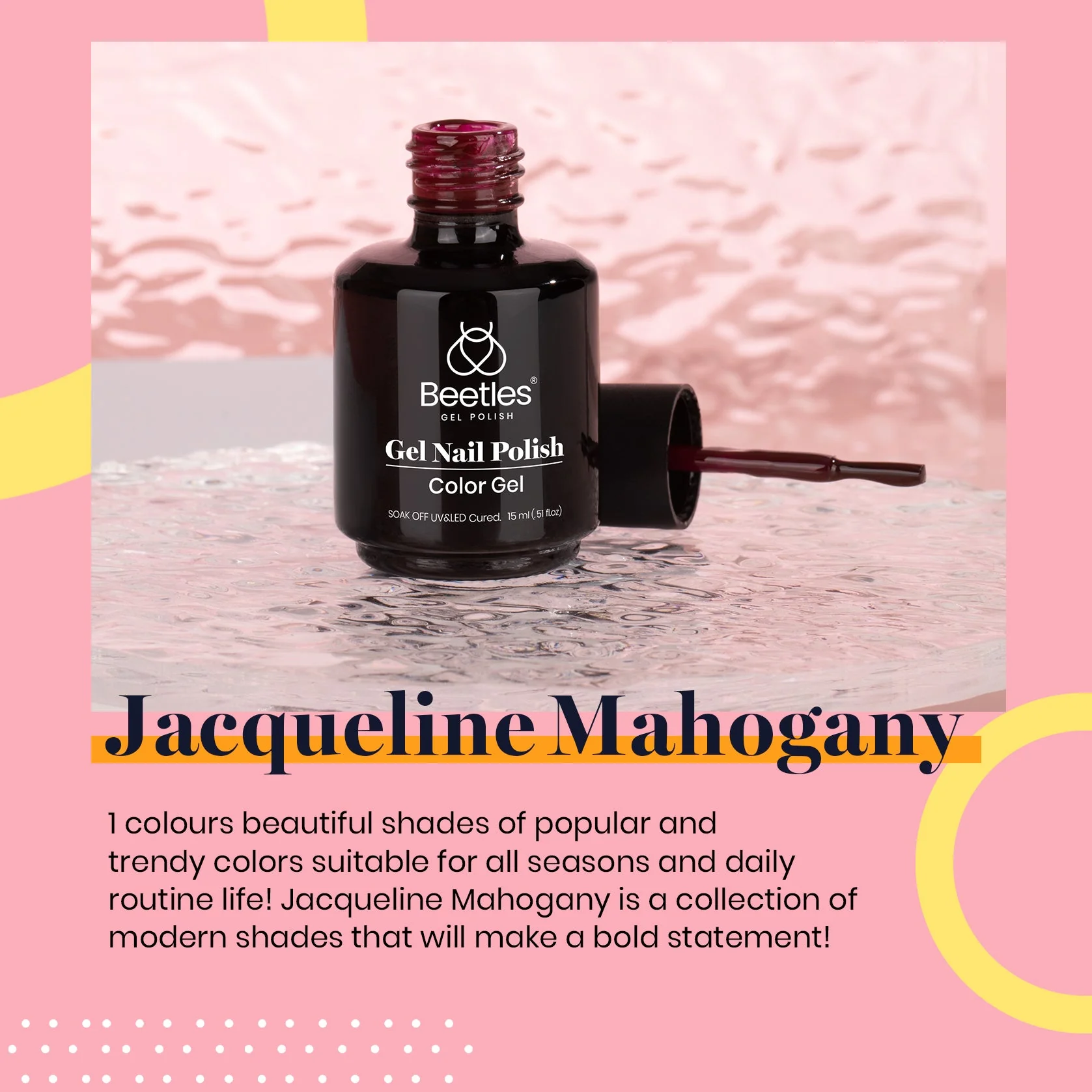 Jacqueline Mahogany #a236 |15ml Gel Polish Brown Nails Creative Nails - Image 3