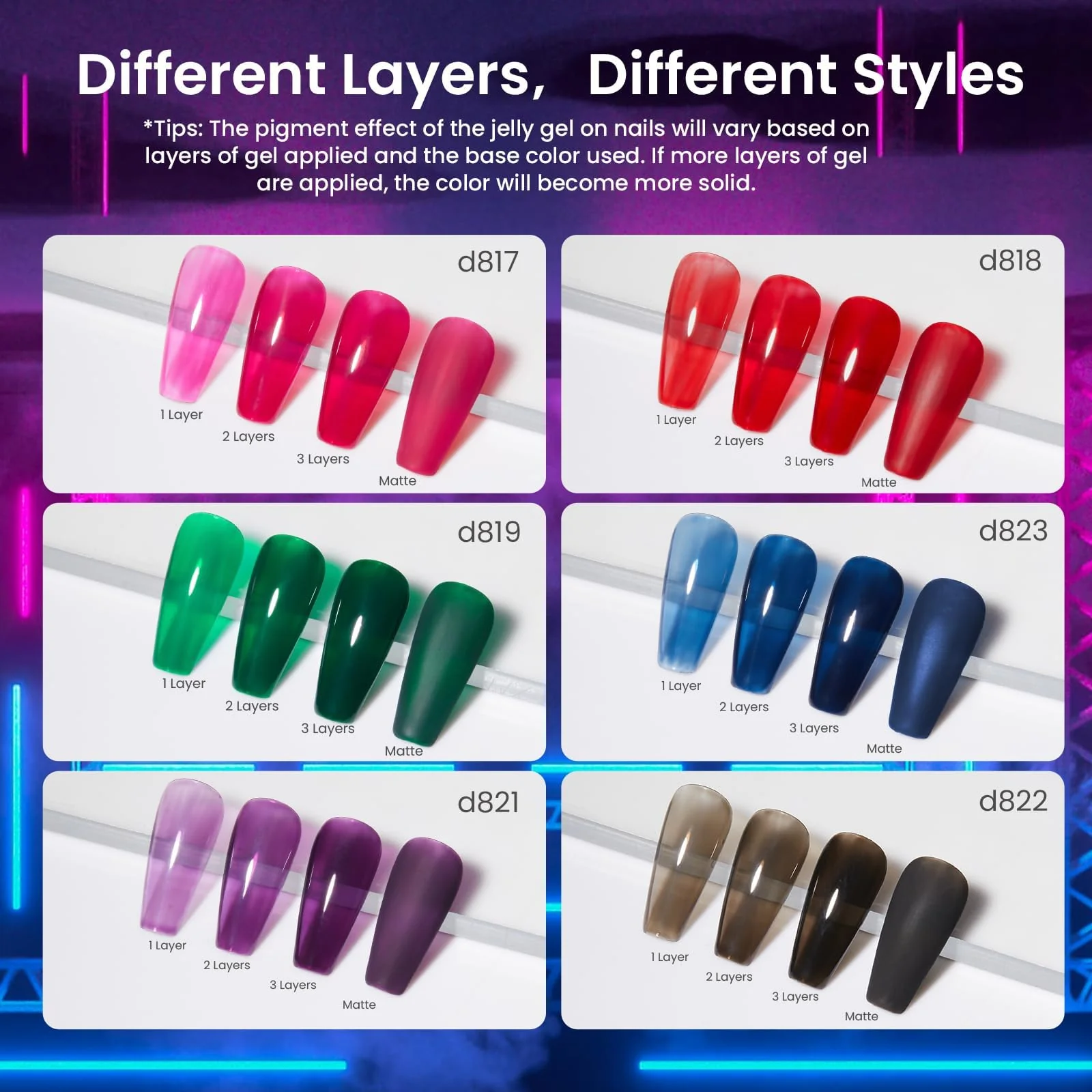 Jelly Magic -  6 Colors Summer Gel Nail Polish - Image 5