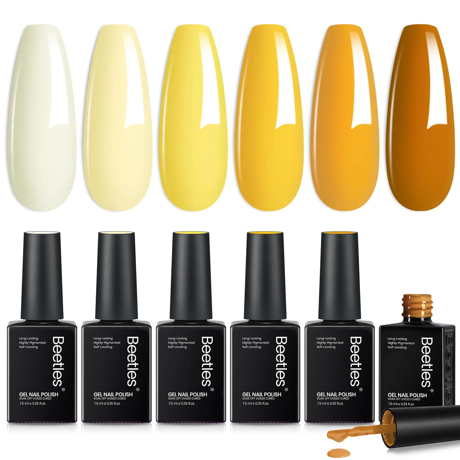 Lemon Whispers - 6 Colors Fall Gel Nail Polish Set Kit - Image 8