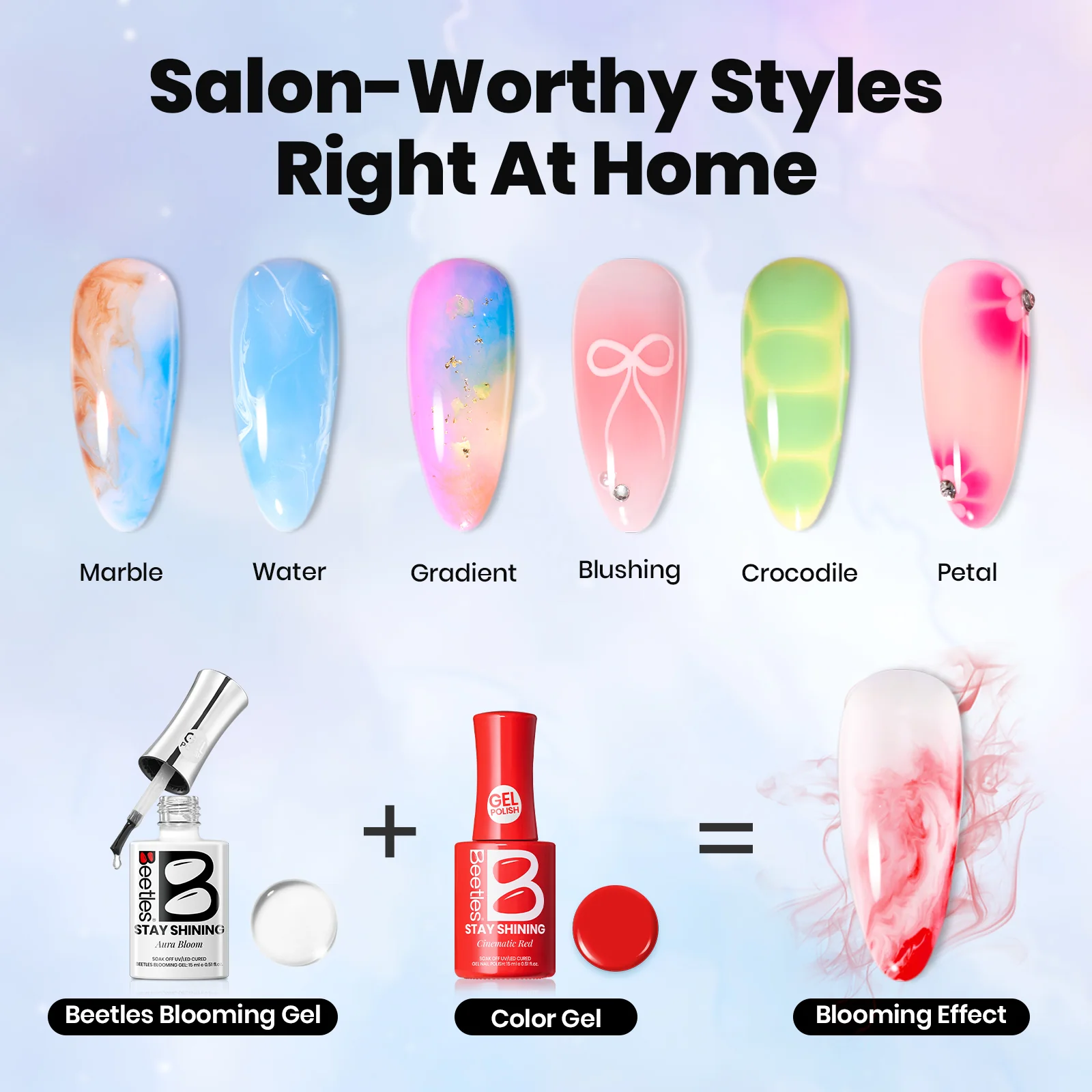 Beetles Stay Shining Gel Polish Aura Bloom-15ml of Blossom Within - Image 4