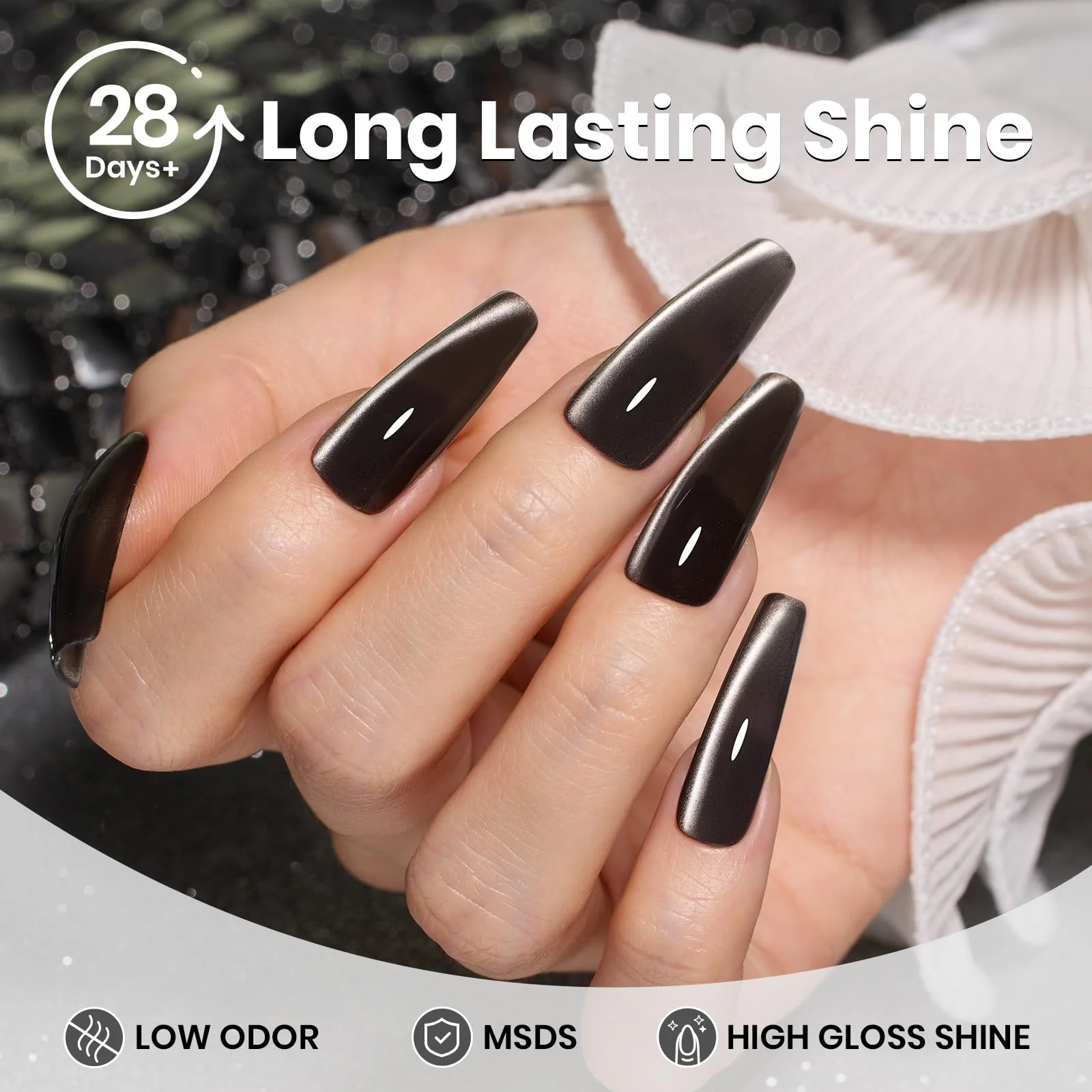Midnight Sands Cat Eye - 15ml Gel Polish Silver Nail Colors - Image 7