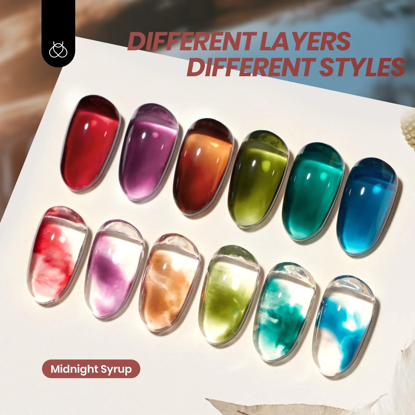 Midnight Syrup Nails - 6 Colors Jelly Fall Gel Nail Polish Set Christmas Nails - Image 2