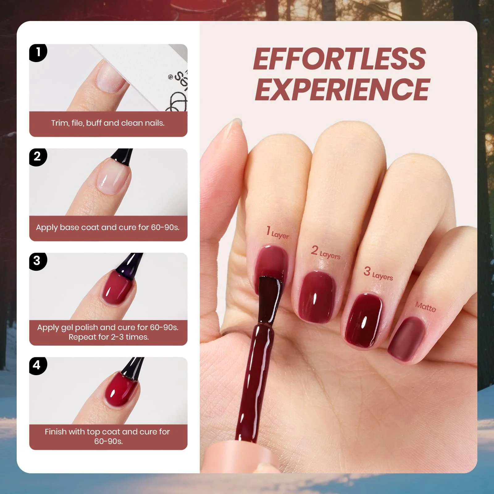 Midnight Syrup Nails - 6 Colors Jelly Fall Gel Nail Polish Set Christmas Nails - Image 5