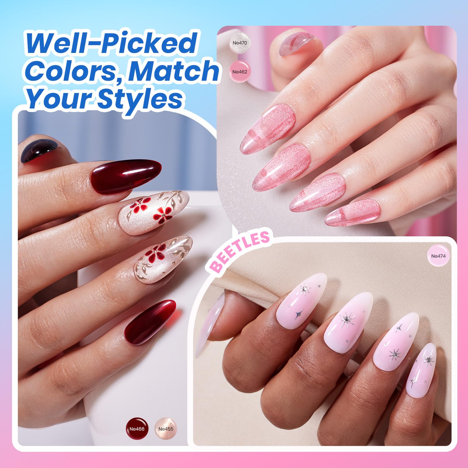 Beetles Gel Nail Starter Kit 2026 DEAL BOX Deal Box Jelly Veil 25 Colors Summer Nails All-in-One Mani Set - Image 3
