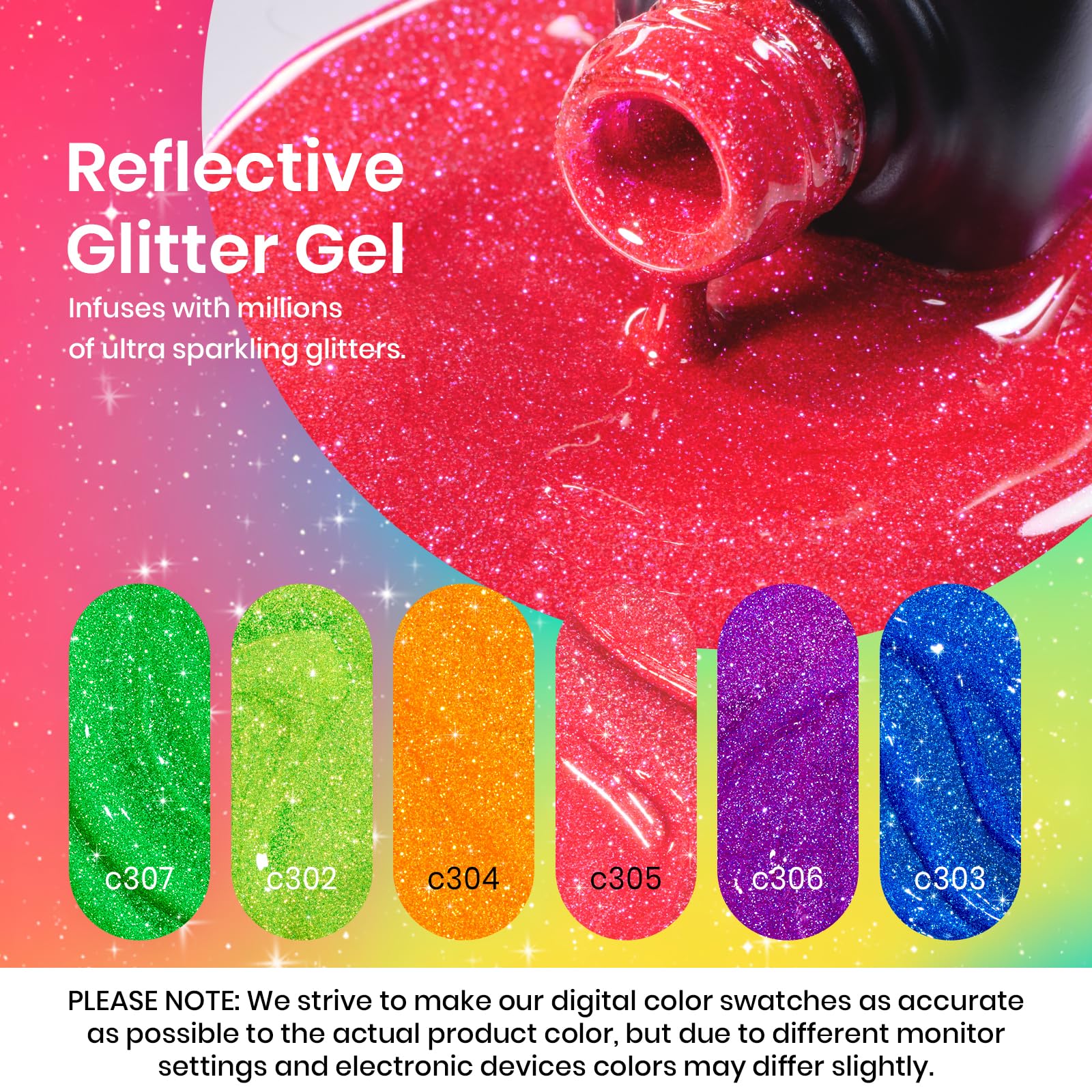 Neon Carnival | 6 Colors Gel Polish Set Summer Nails - Image 2