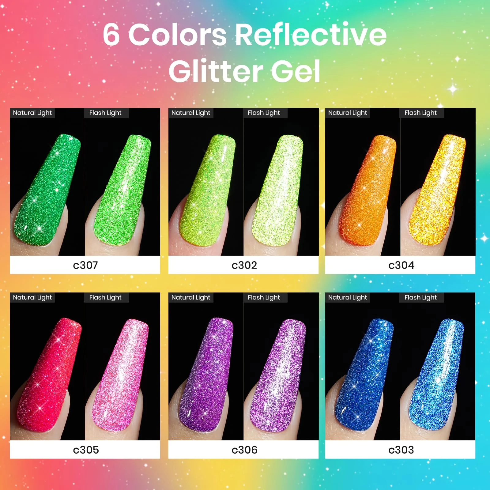 Neon Carnival | 6 Colors Gel Polish Set Summer Nails - Image 3