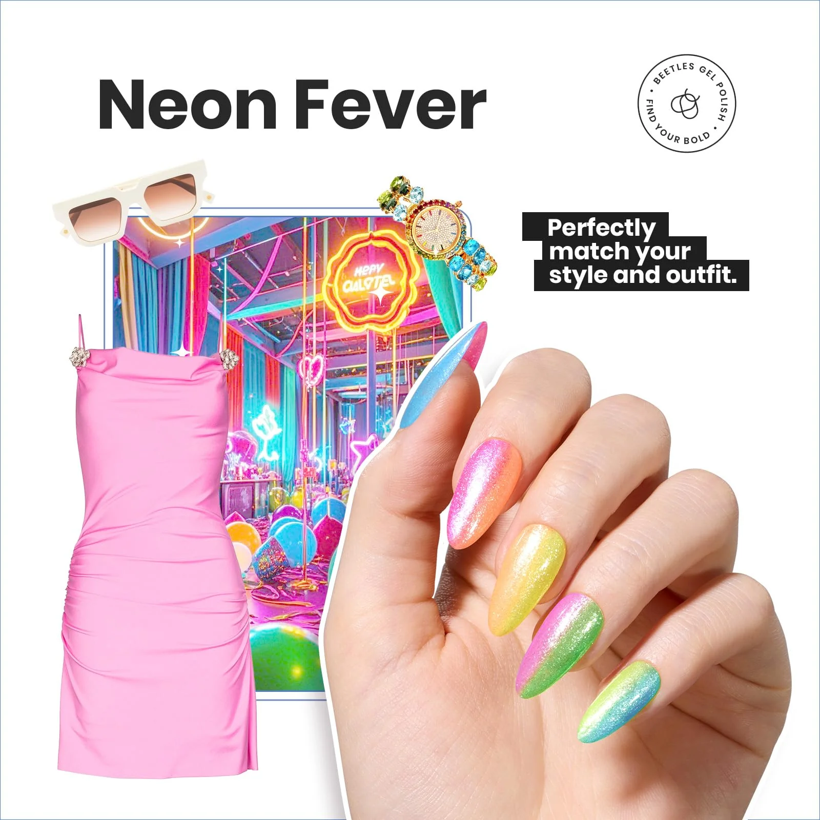Neon Fever | 6 Colors Air Dry Nail Polish Summer Nails Set - Image 5