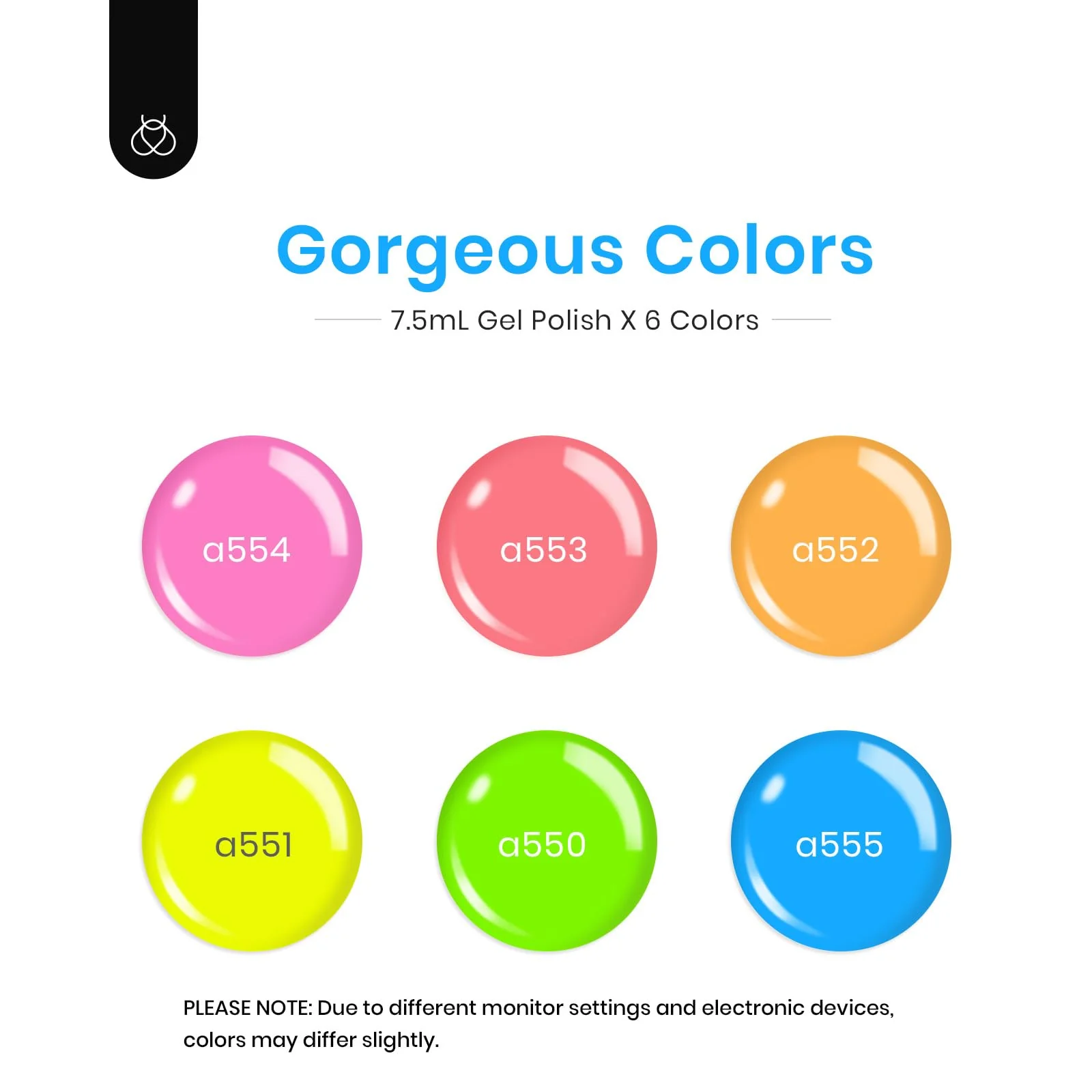 Neon Light | 6 Colors Gel Polish Set Summer Nail Set Gorgeous - Image 3