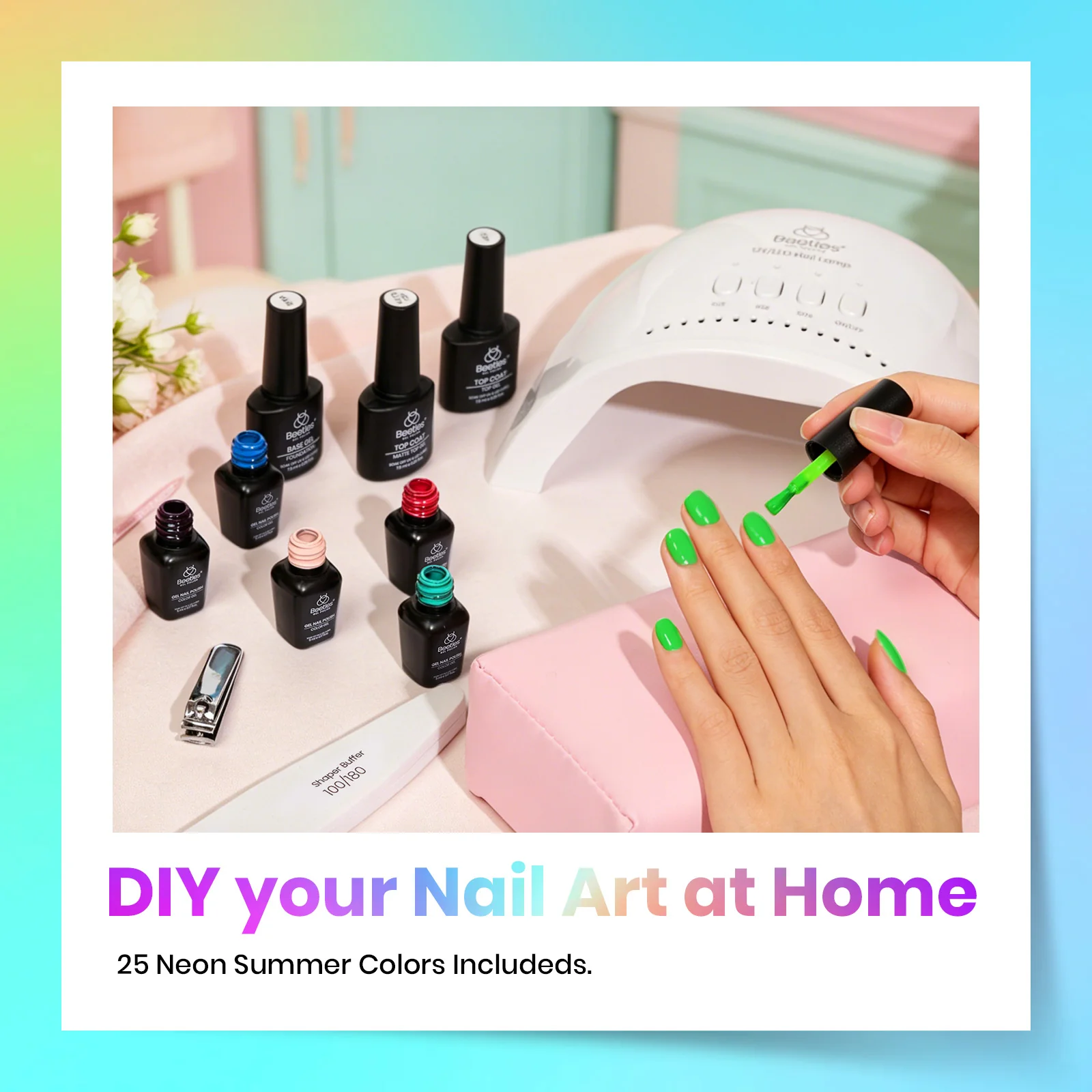 Neon Summer Gel - 25 Gel Colors Set Summer Nails Rainbow - Image 2
