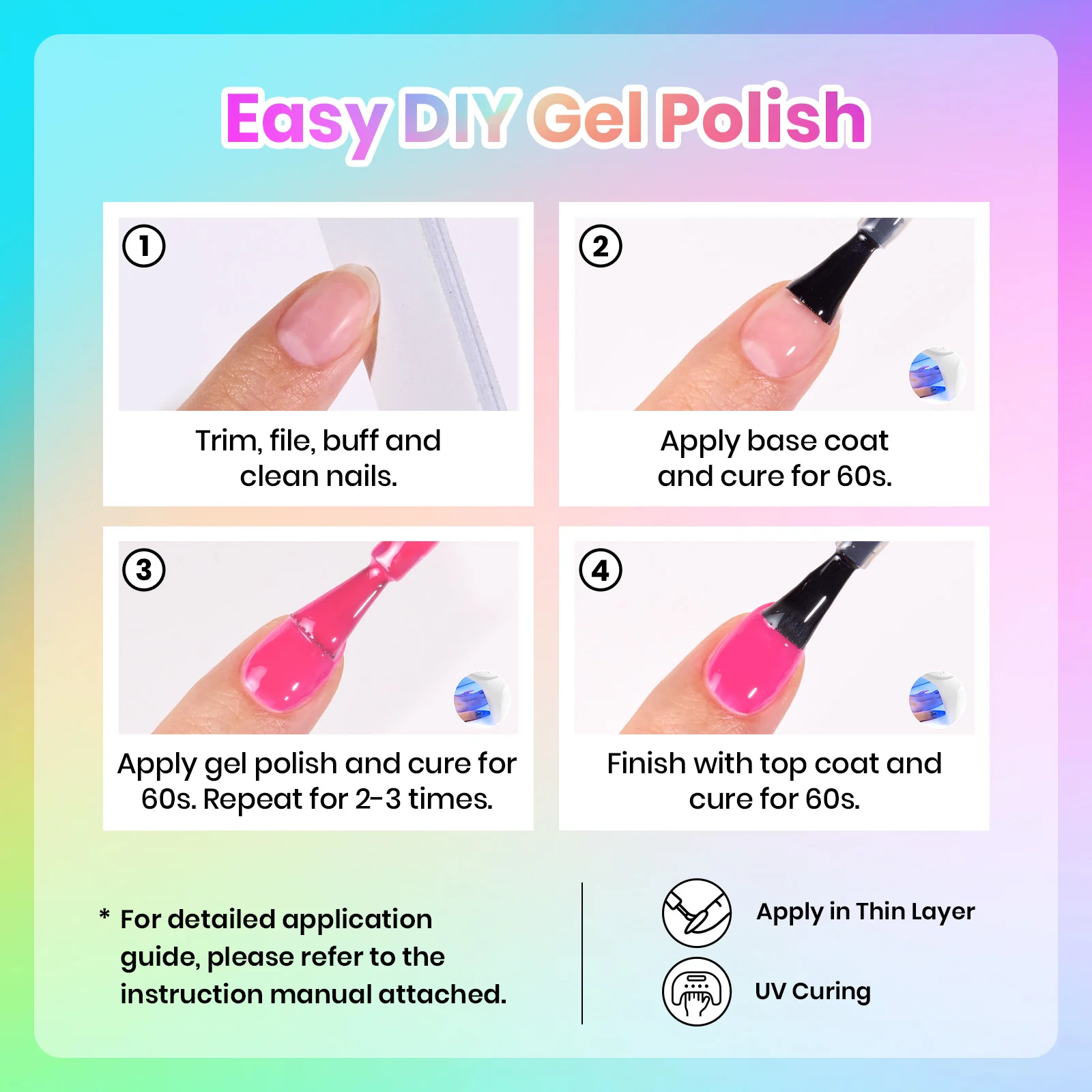 Neon Summer Gel - 25 Gel Colors Set Summer Nails Rainbow - Image 5