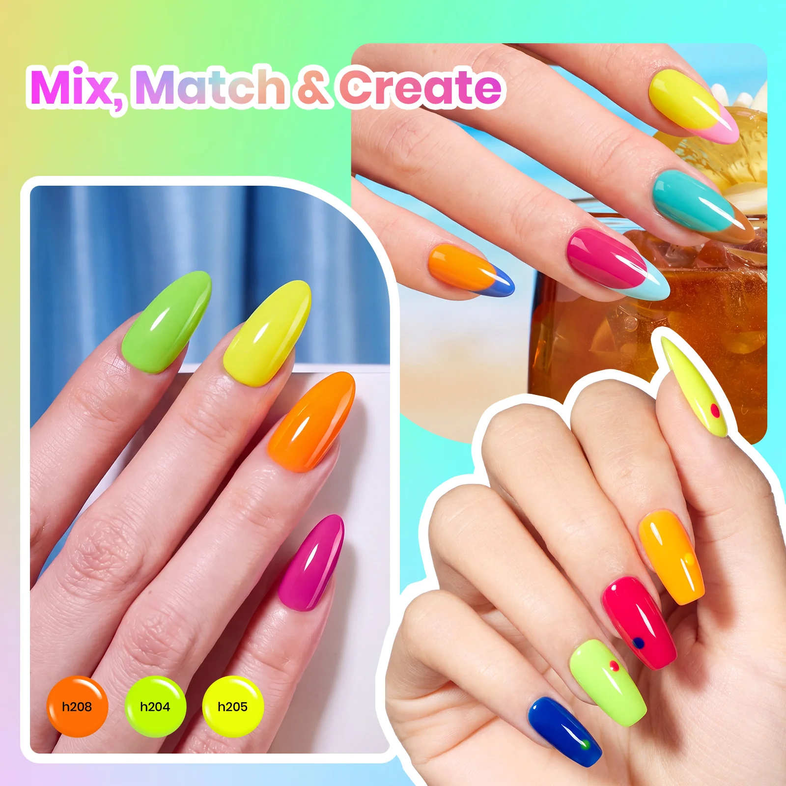 Neon Summer Gel - 25 Gel Colors Set Summer Nails Rainbow - Image 6