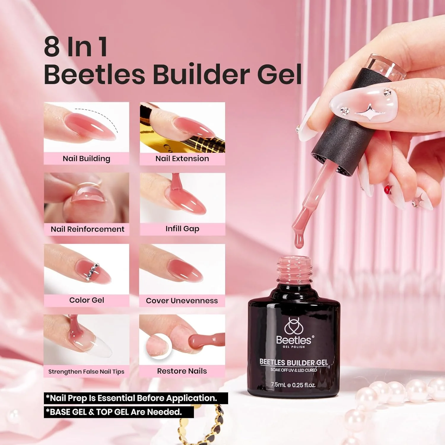 Nude Pink-6 Colors Builder Nail Gel Set - Image 2