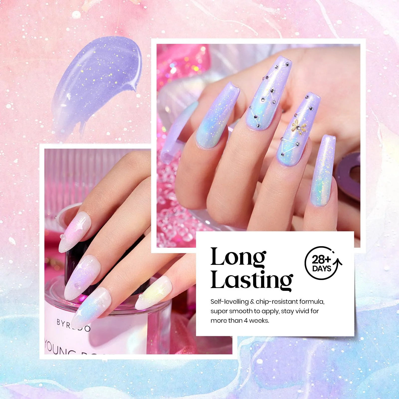 Pastel Dream | 6 Colors Nails Pearl Shell Gel Polish Summer Nails Set - Image 5