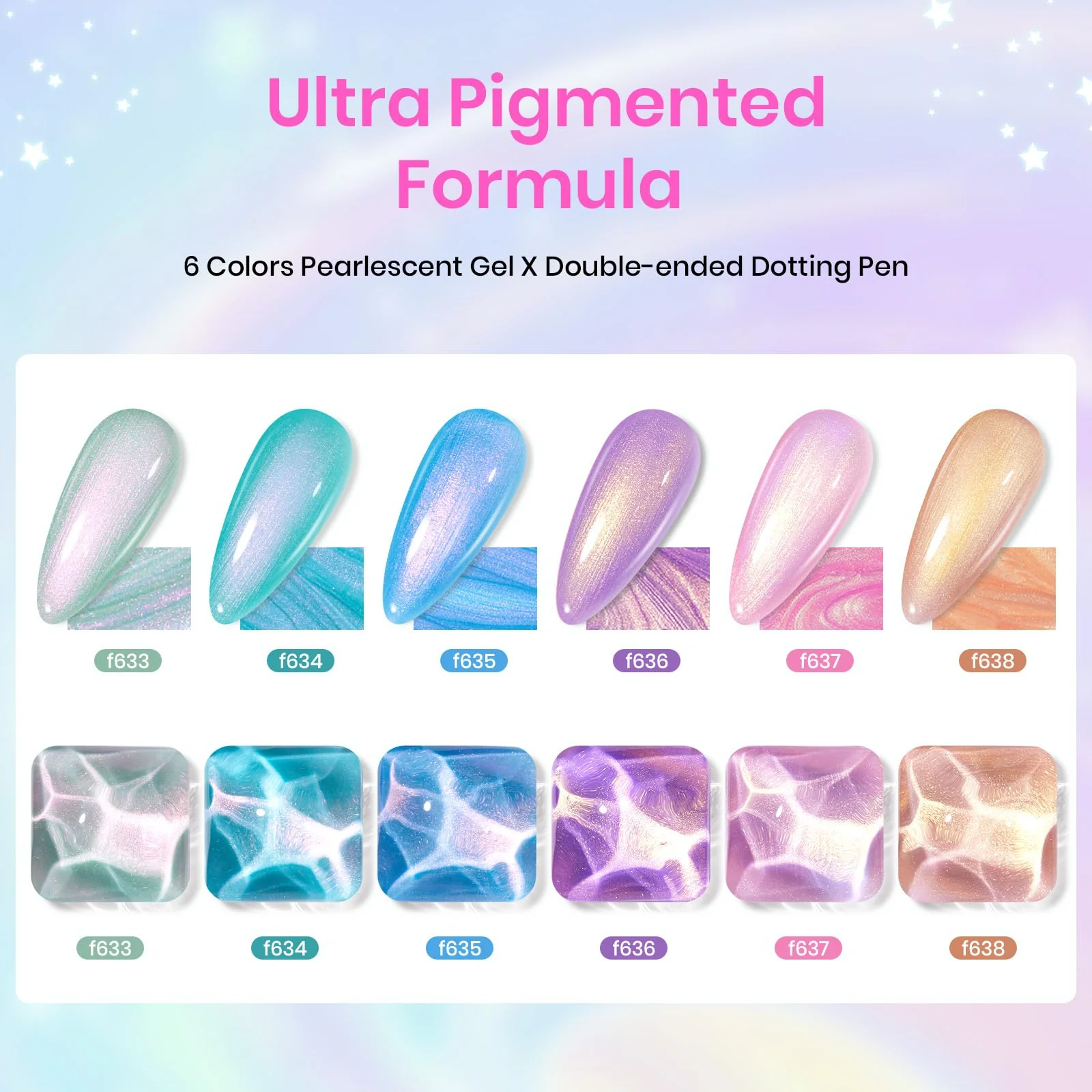 Pearl Gel Polish - 6 Colors Nails Shimmer Pearl Shell Glitter Nail Polish - Image 3