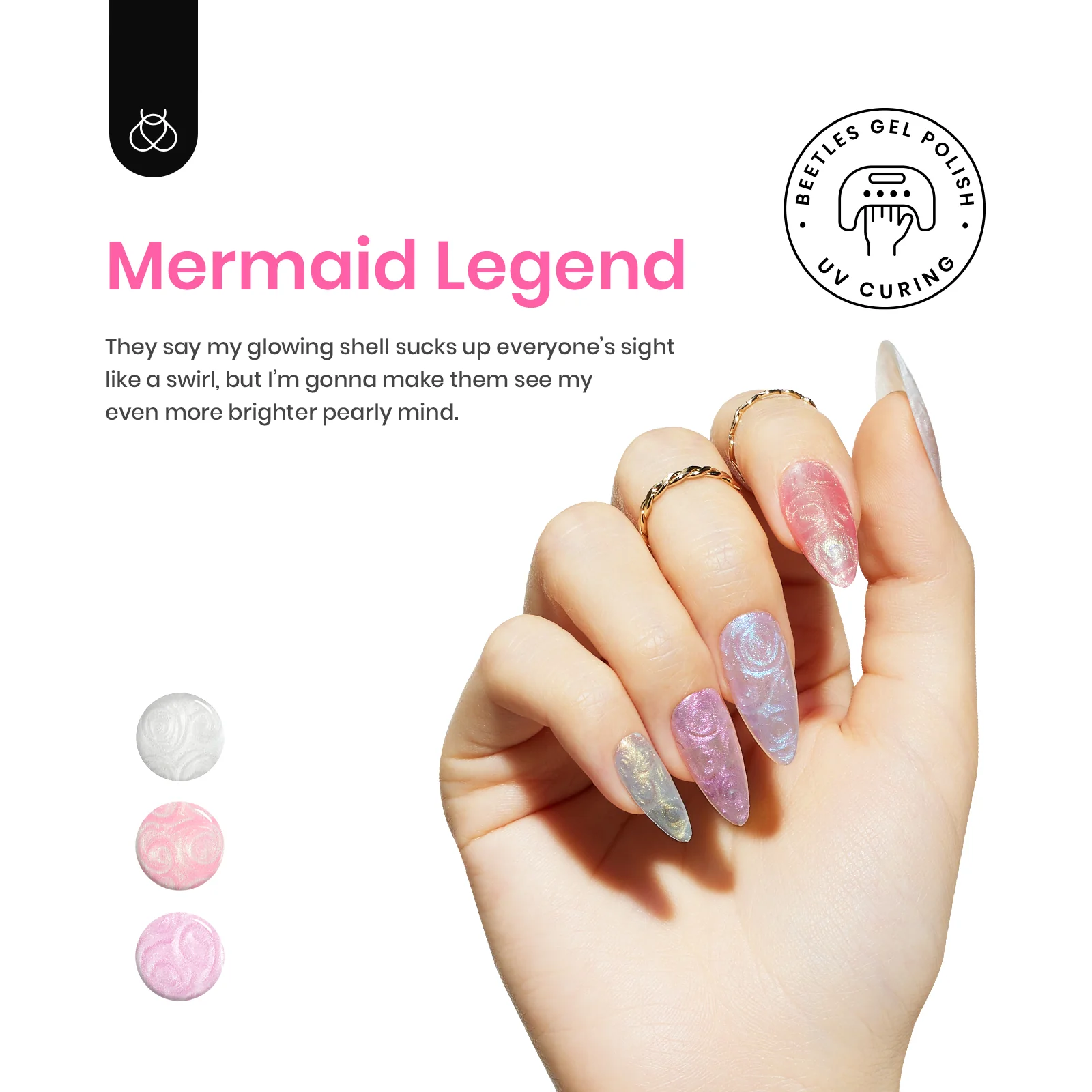 Mermaid Legend | 6 Colors Pearl Shell Nails Gel Polish Set - Image 3