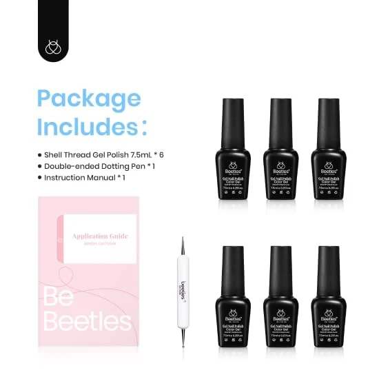 Pearly Moonstone | 6 Colors Nails Pearl Pearlescent Gel Polish Set - Image 6