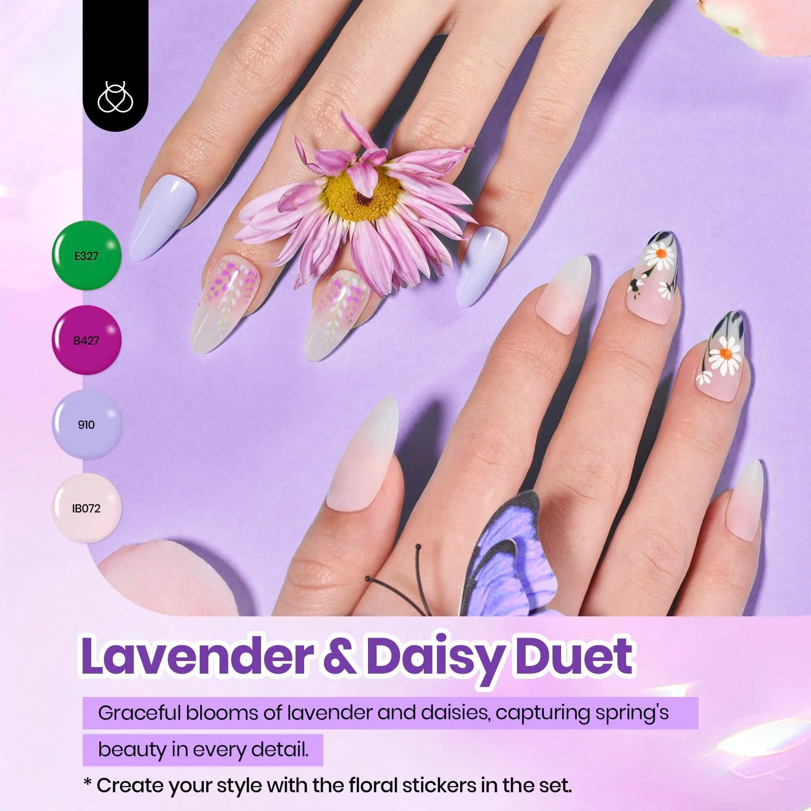 Petal Symphony - 36 Nail Pastel Glitter Neon Rainbow Bright Gel Polish Summer Nails Colors - Image 3
