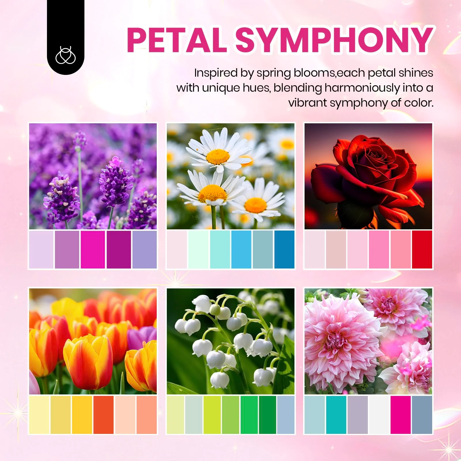 Petal Symphony - 36 Nail Pastel Glitter Neon Rainbow Bright Gel Polish Summer Nails Colors - Image 6