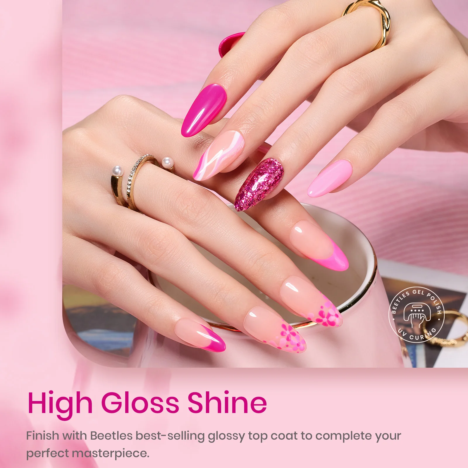 Pink| 6 Colors  Summer Nails Gel Polish Set - Image 4