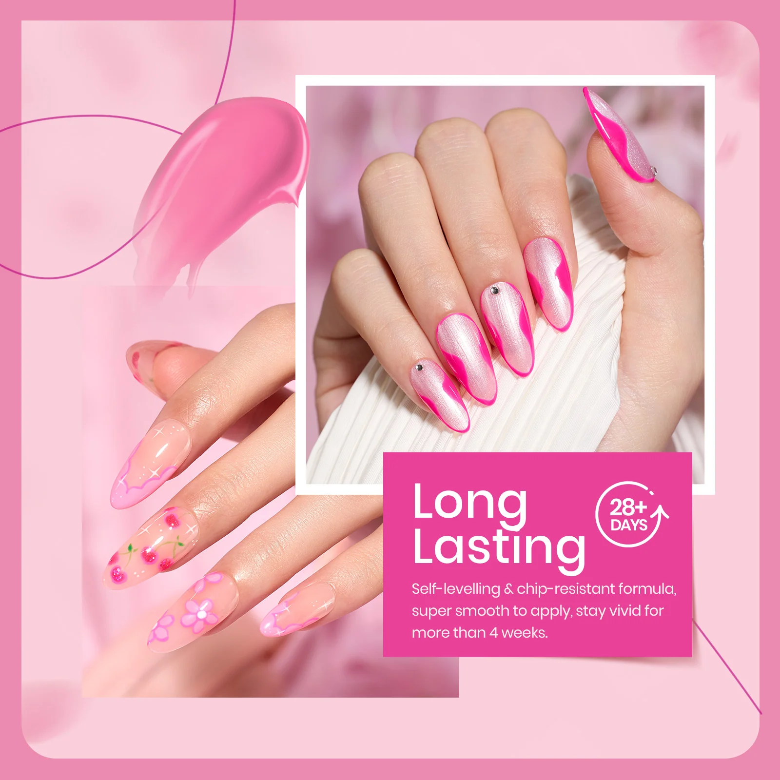 Pink| 6 Colors  Summer Nails Gel Polish Set - Image 5