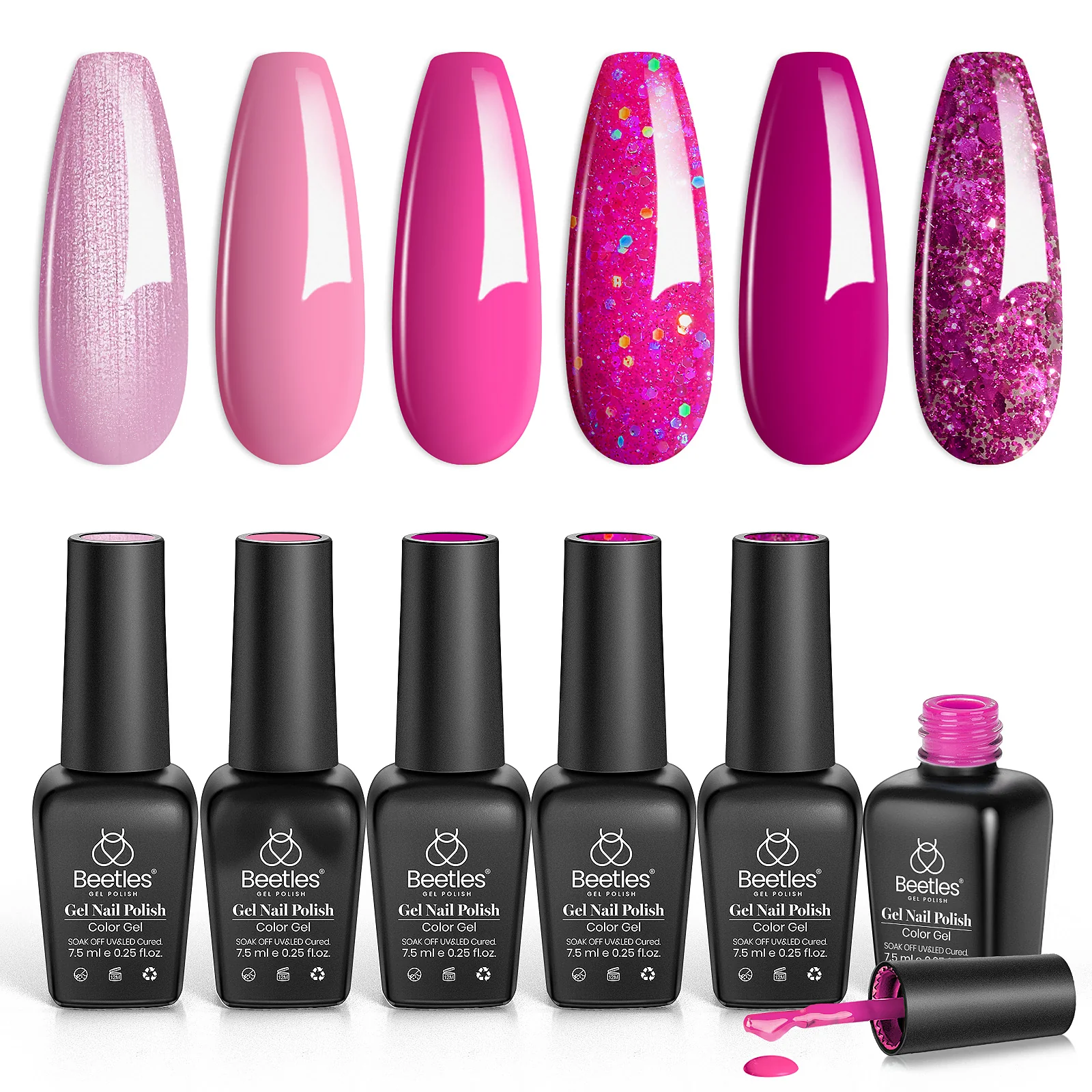 Pink| 6 Colors  Summer Nails Gel Polish Set - Image 7