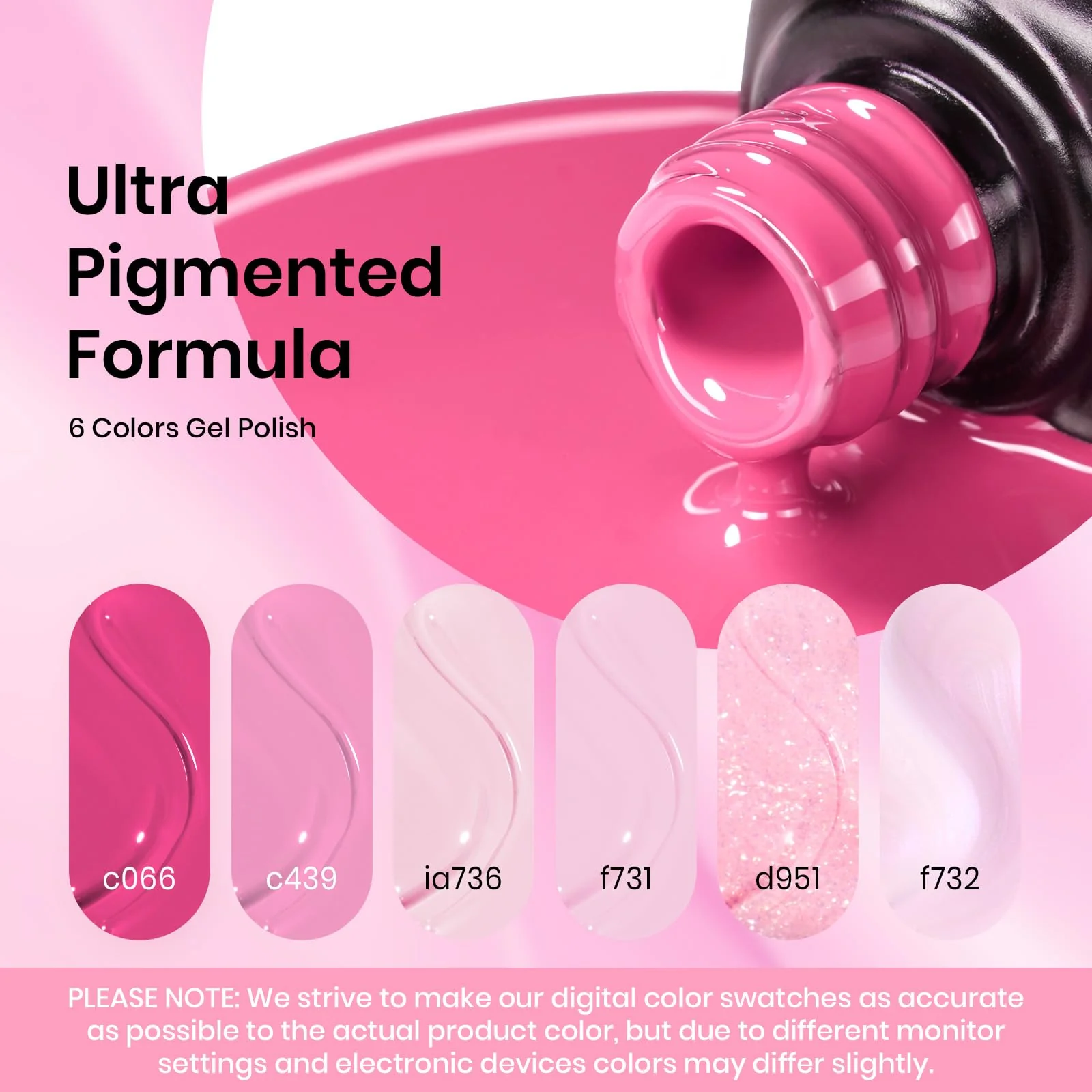 Pink Melody - 6 Colors Gel Polish Summer Nails Set - Image 2