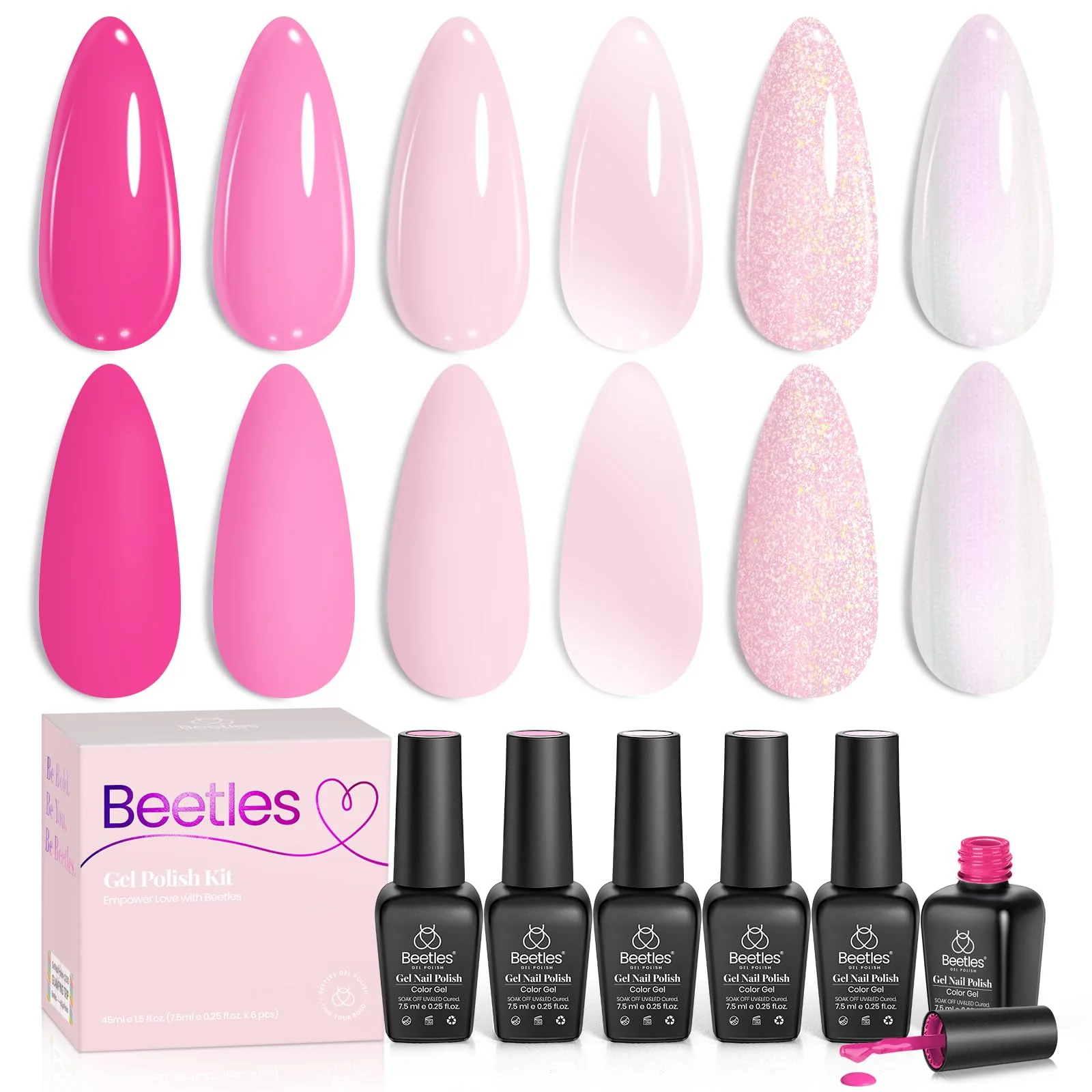 Pink Melody - 6 Colors Gel Polish Summer Nails Set - Image 7