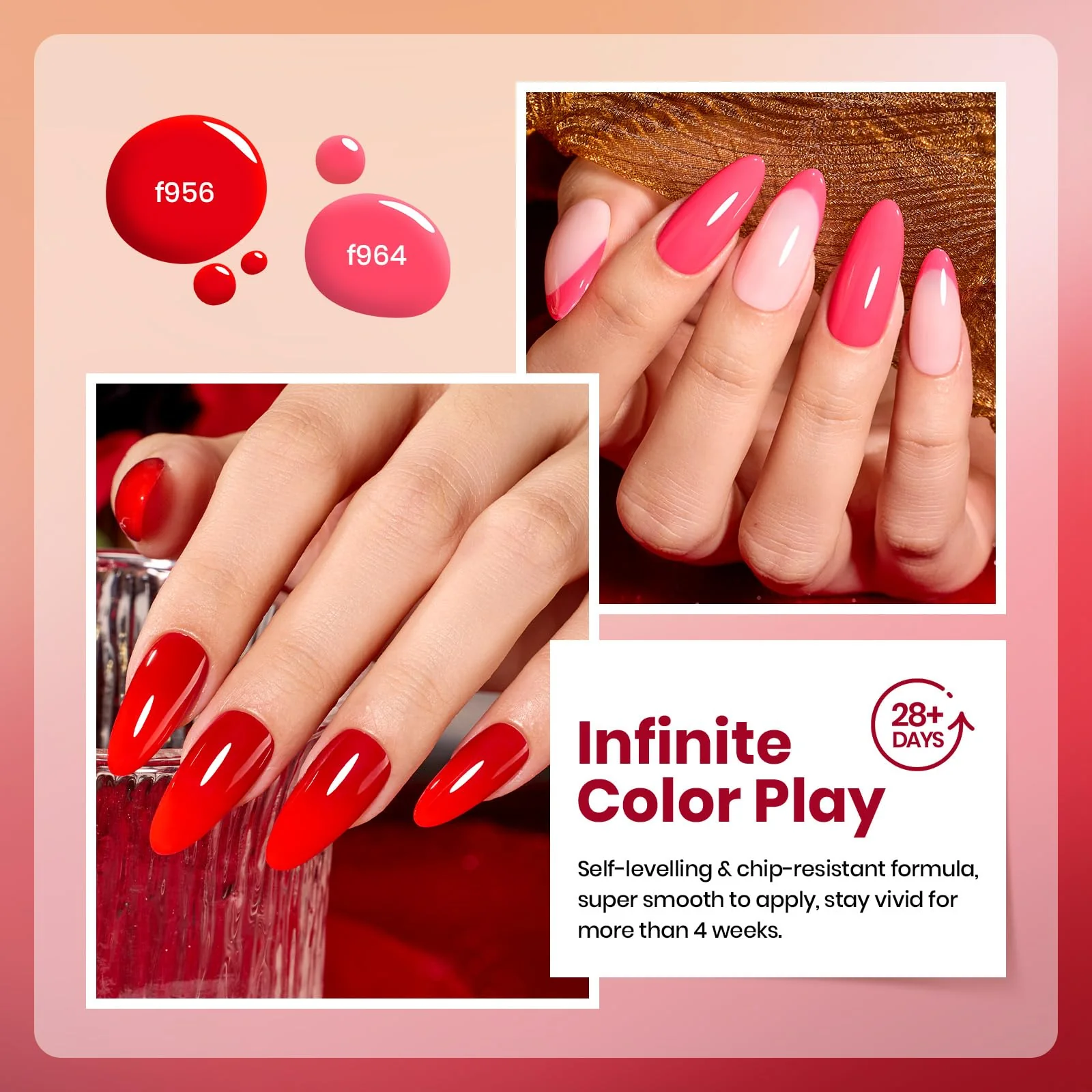 Prime Crimson Horizon -  6 Colors Burgundy Bloody Red Pink Gel Polish Set - Image 4